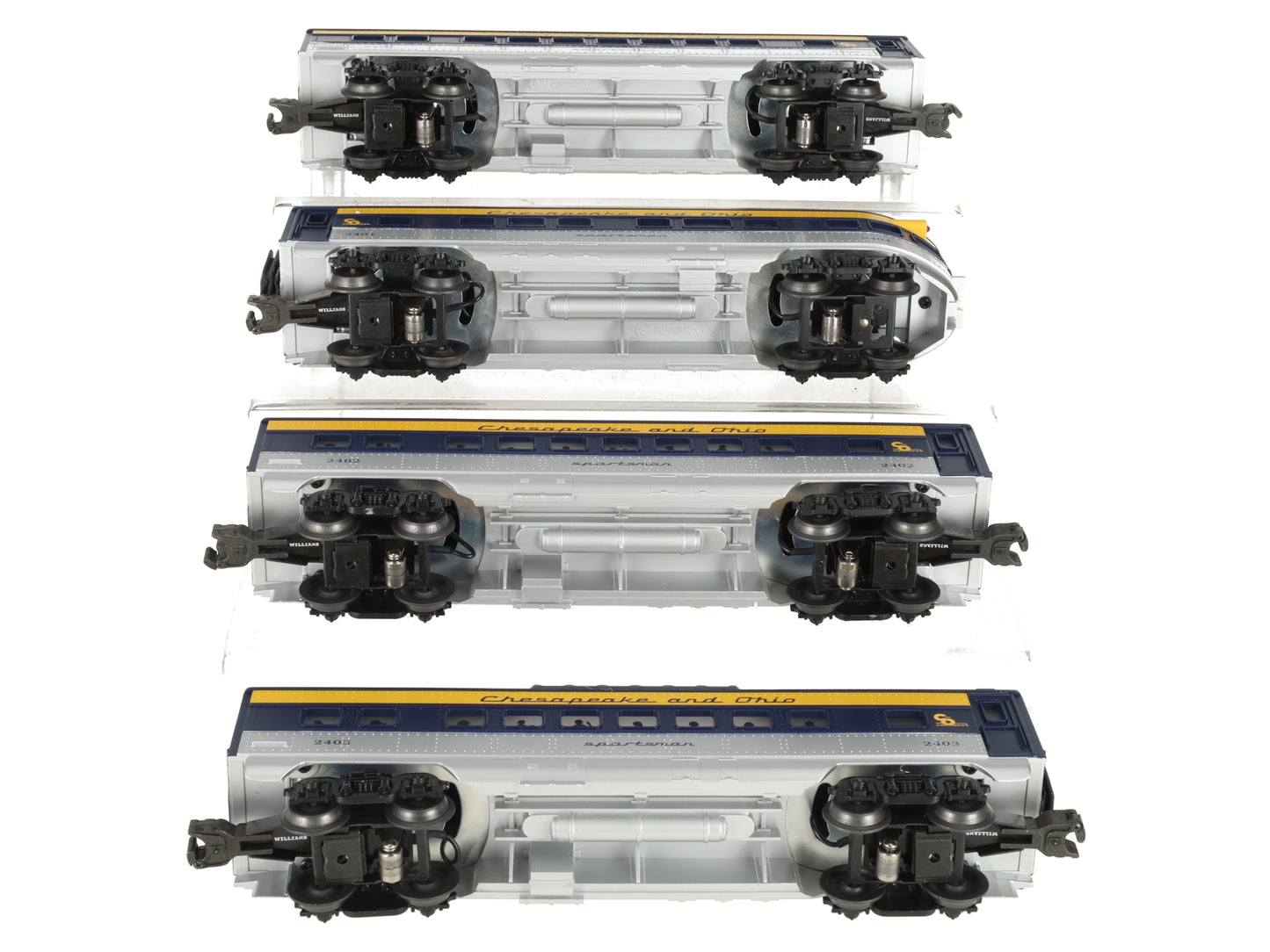 Williams 2400-03 O Scale Chesapeake & Ohio Passenger Cars (Set of 4) EX/Box