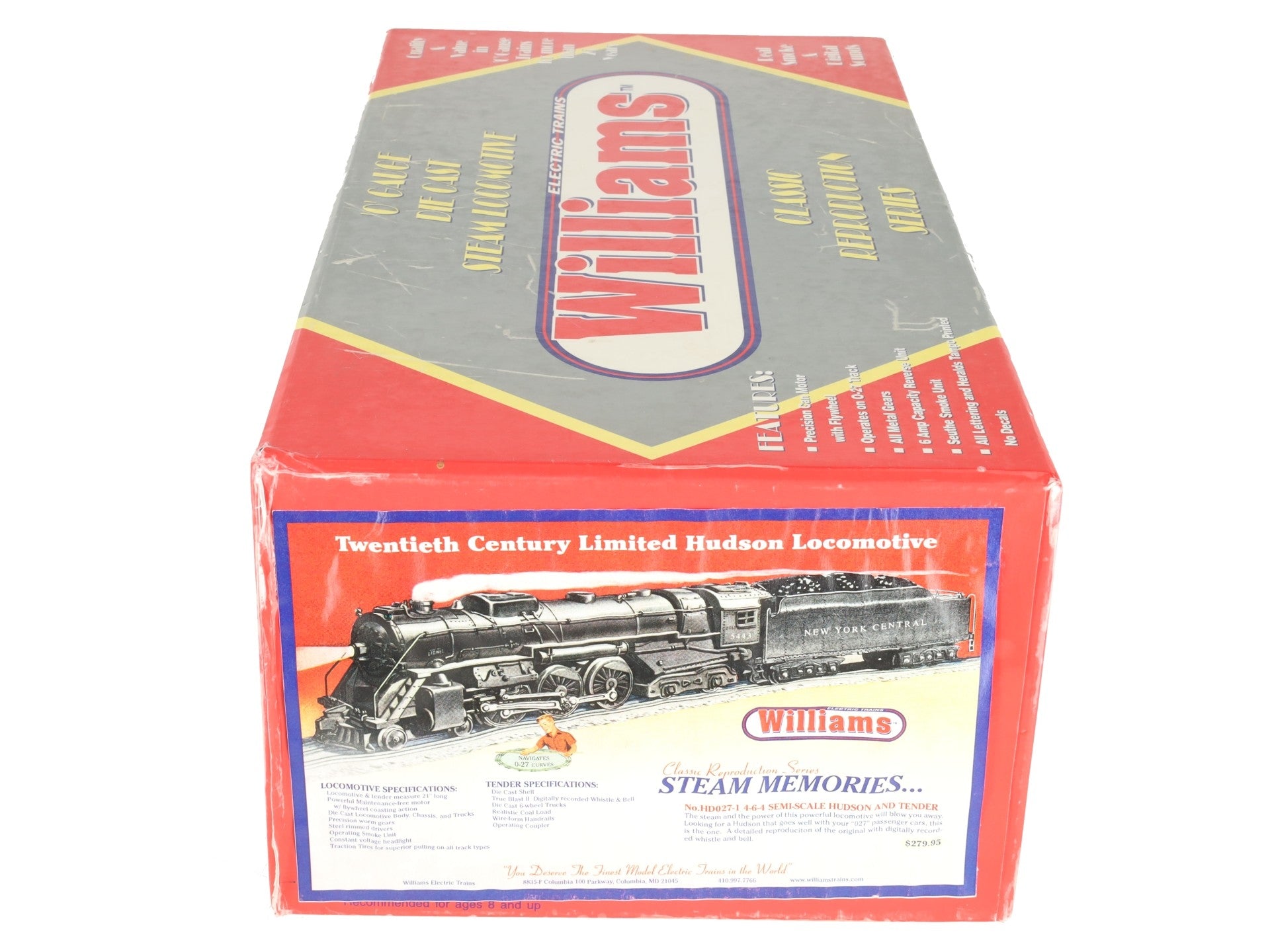 Williams 40199 O-27 NYC Hudson 4-6-4 Steam Locomotive and Tender #5443 EX/Box