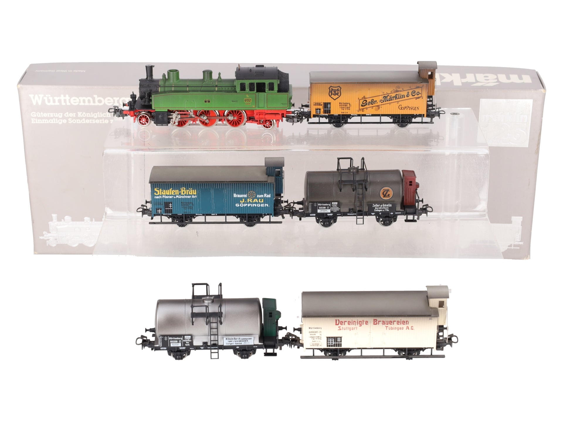 Marklin 2857 HO Wurttemberg 125th Anniversary Steam Freight Train Set EX/Box