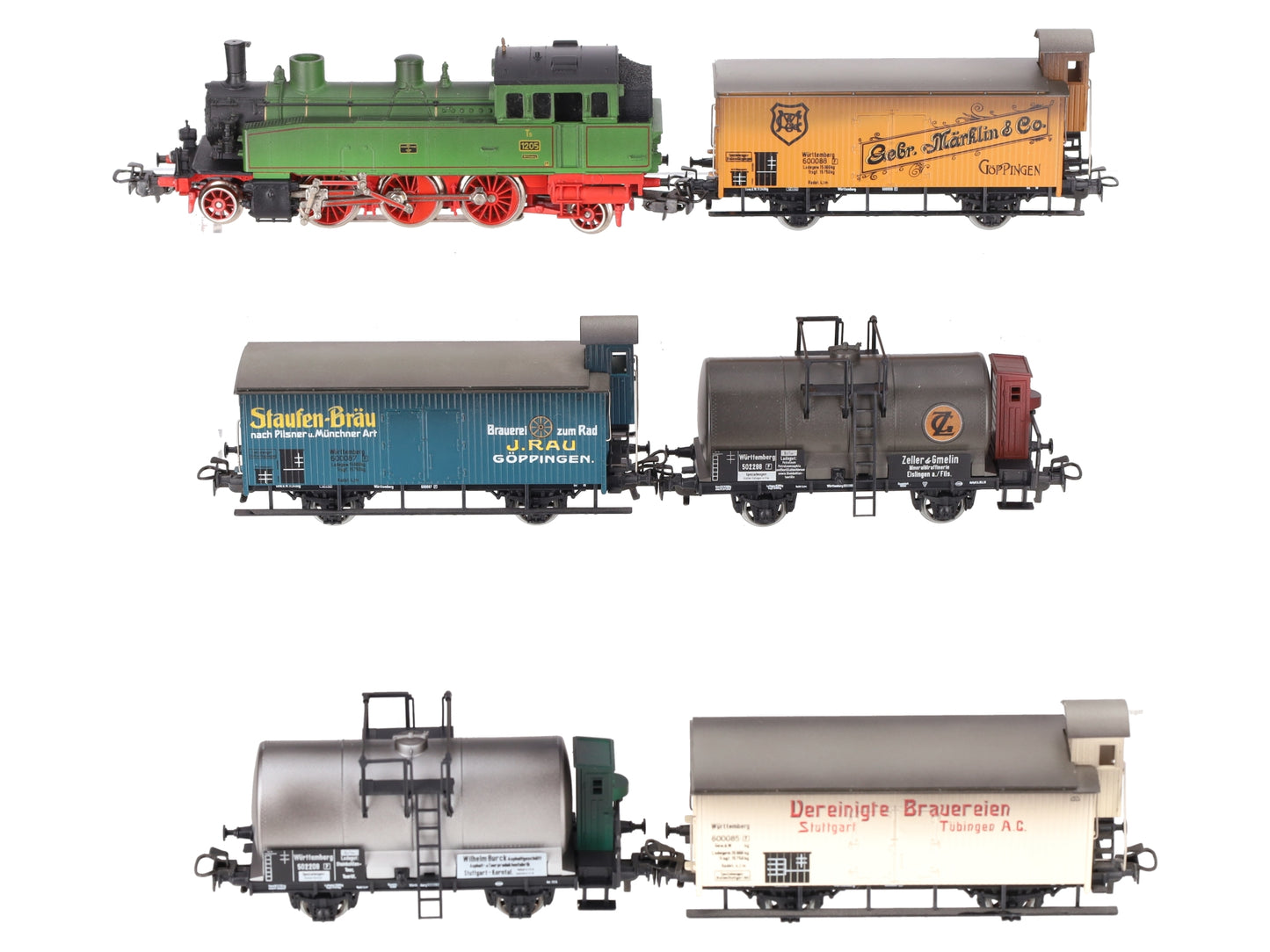 Marklin 2857 HO Wurttemberg 125th Anniversary Steam Freight Train Set EX/Box