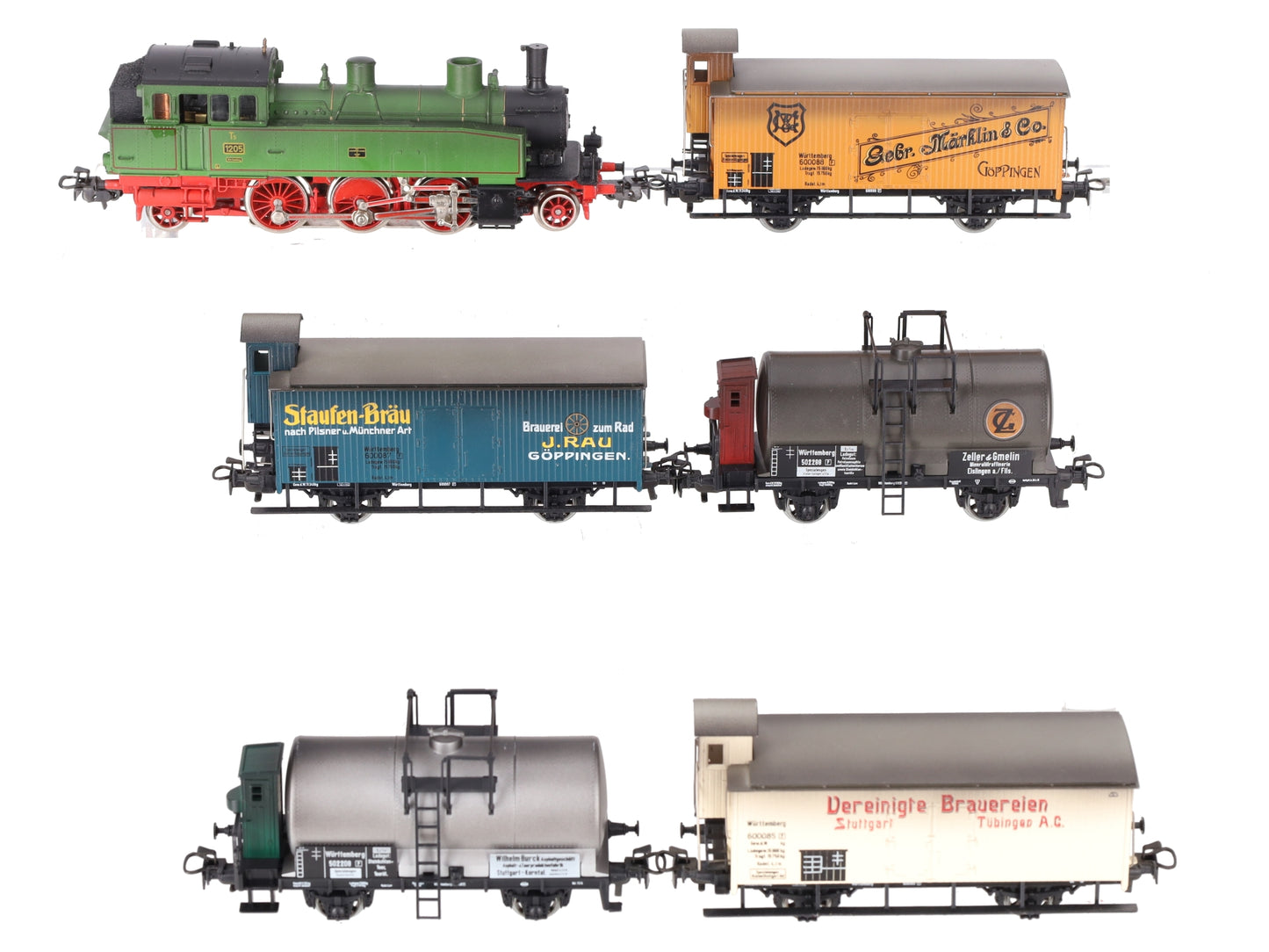 Marklin 2857 HO Wurttemberg 125th Anniversary Steam Freight Train Set EX/Box