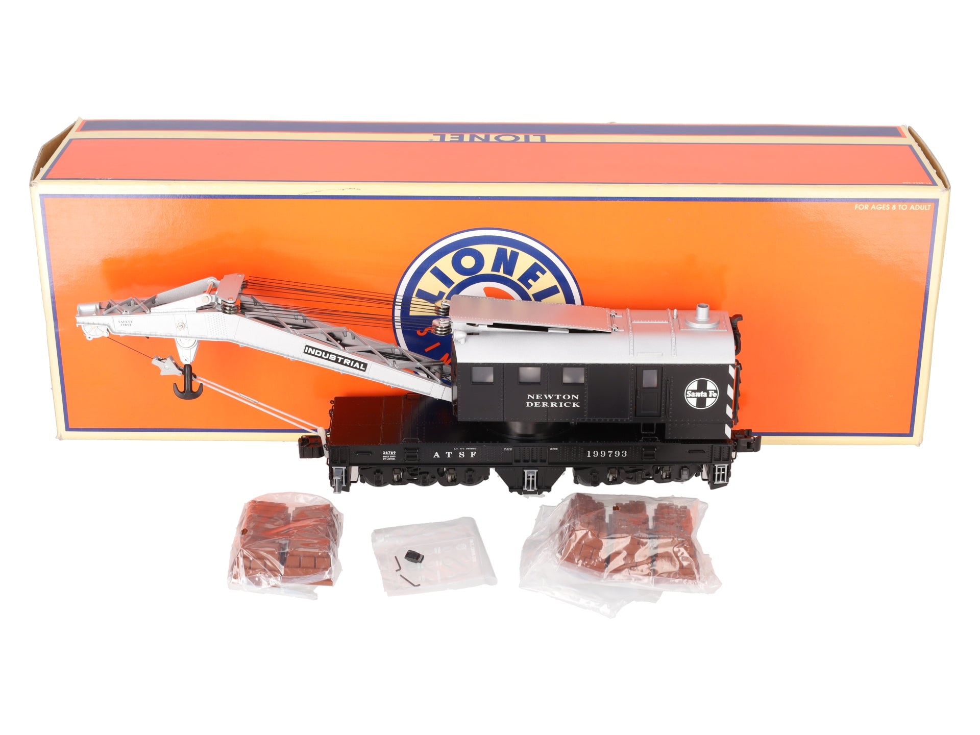 Lionel 6-26769 O Gauge Santa Fe Crane Car with TMCC #199793 LN/Box