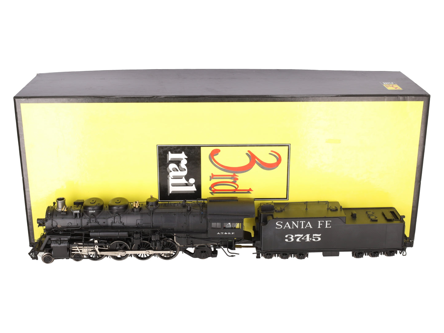 3rd Rail O BRASS Santa Fe 4-8-2 "3700 Class" Steam Loco & Tender #3745- F/P EX/Box