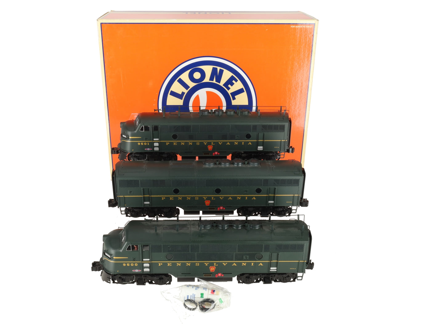 Lionel 6-14592 O Gauge Pennsylvania F3 ABA Diesel Locomotive Set w/TMCC EX/Box