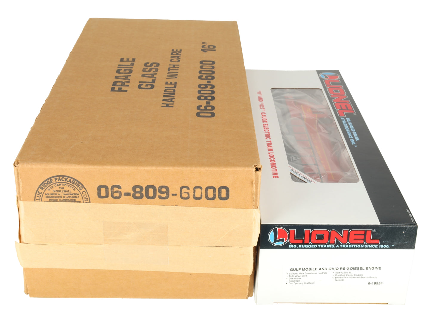 Lionel 6-18554 O Gauge GM&O RS-3 Diesel Locomotive #721 with Display Case LN/Box