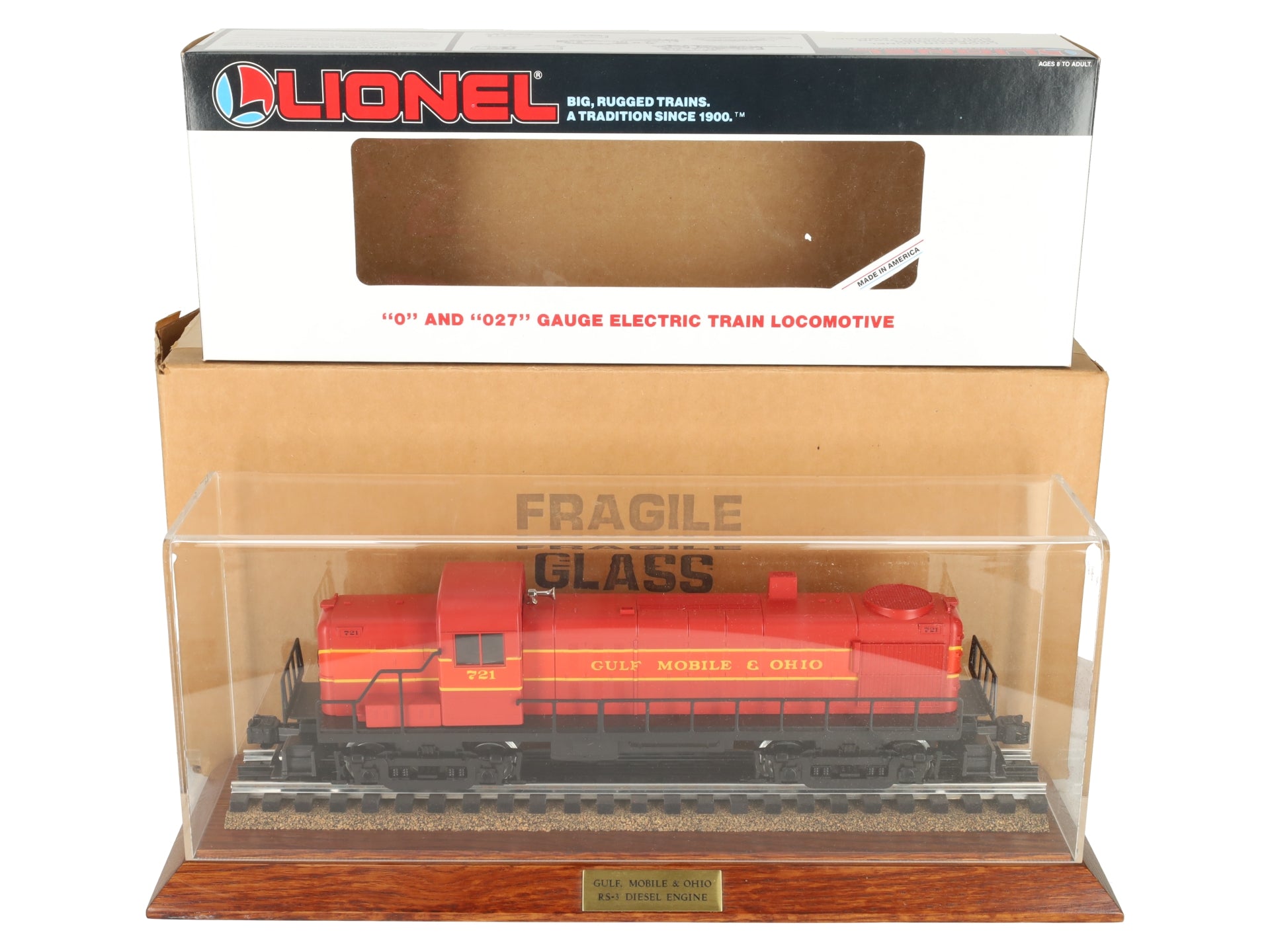 Lionel 6-18554 O Gauge GM&O RS-3 Diesel Locomotive #721 with Display Case LN/Box