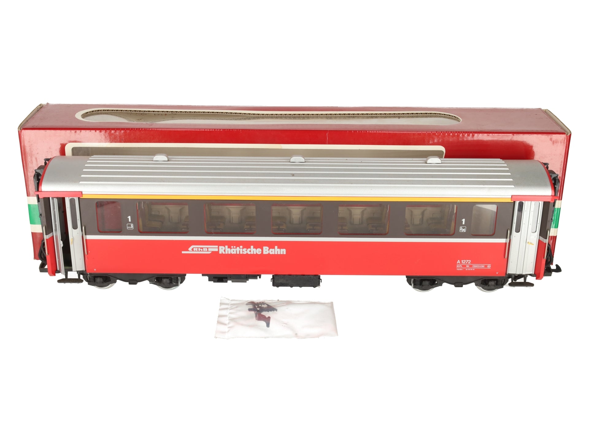 LGB 3067 G Scale Swiss 1st Class Rhatische Bahn Passenger Car (Metal Wheels) EX/Box