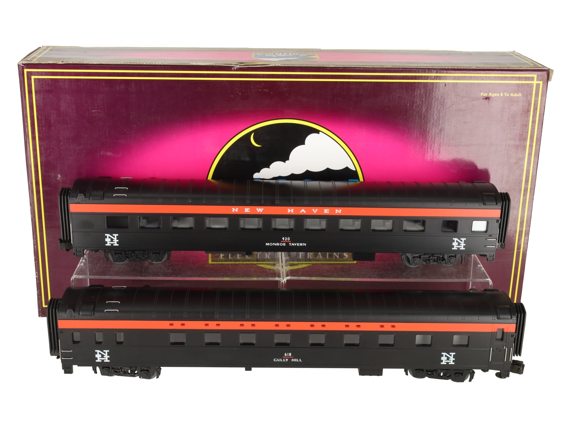 MTH 20-6662 O NH 70' Streamlined Sleeper/Diner Passenger Car Set (Set of 2) EX/Box