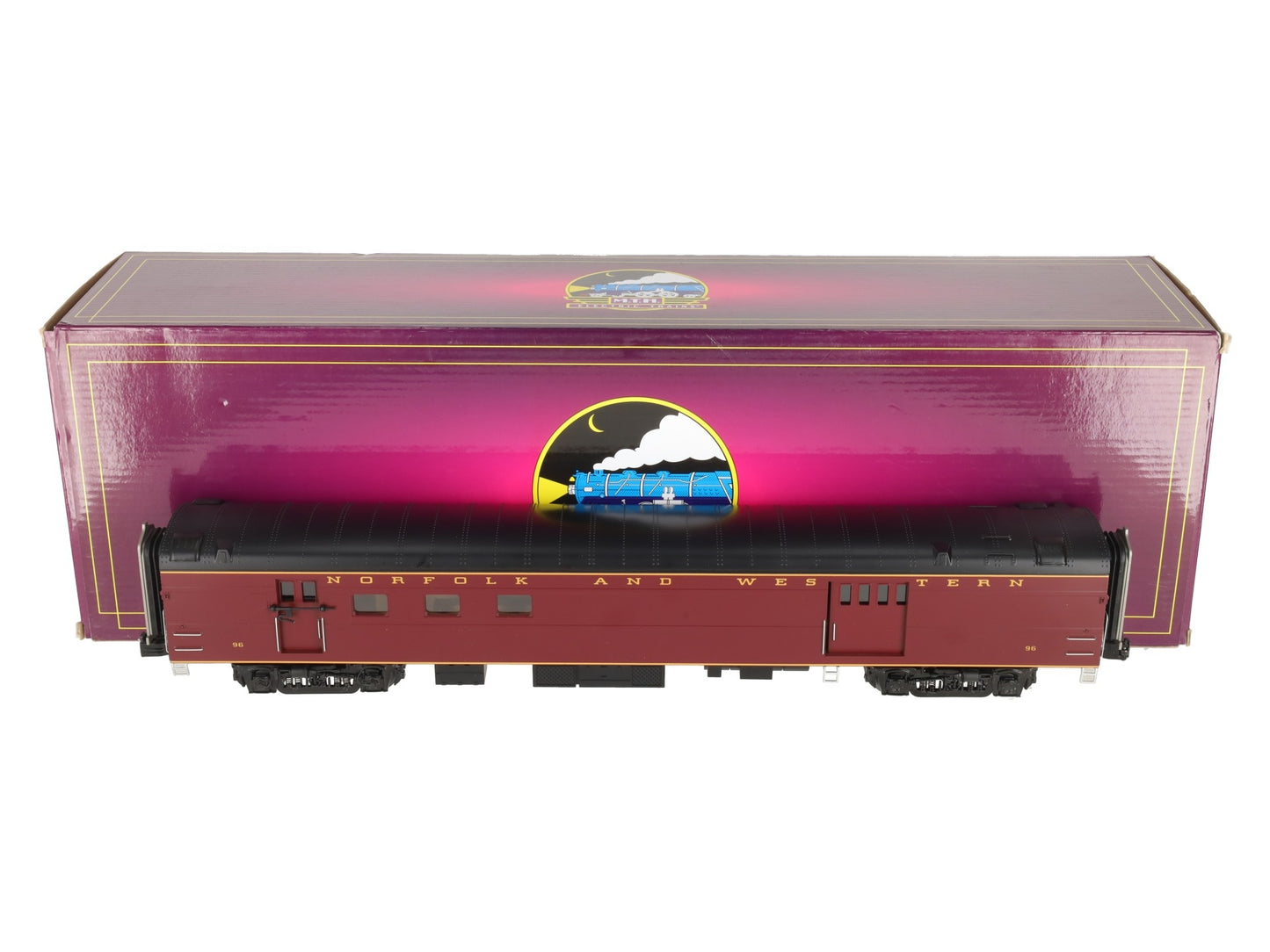 MTH 20-64267 O Gauge Norfolk & Western 70' Streamlined RPO Passenger Car #96 LN/Box