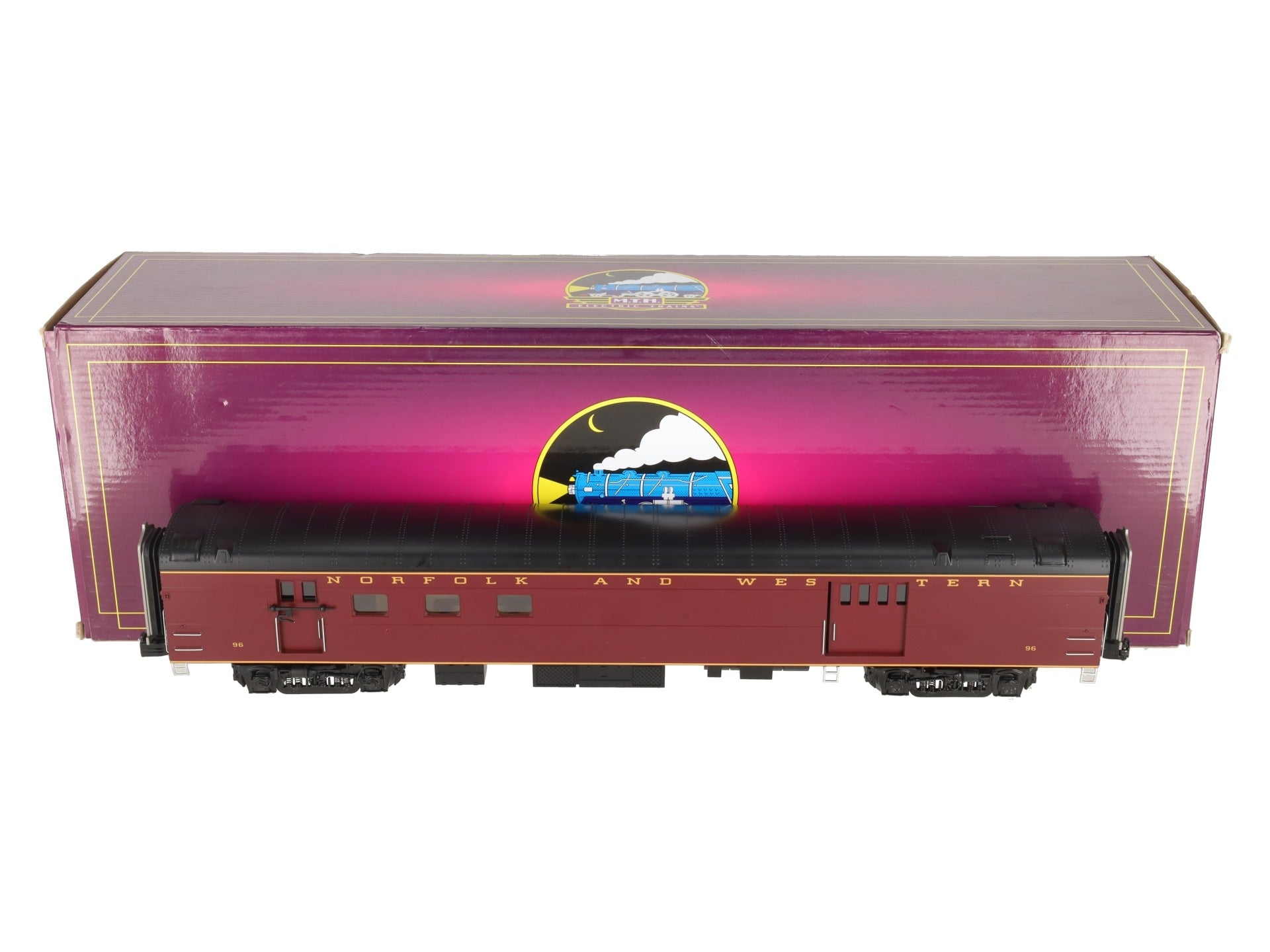 MTH 20-64267 O Gauge Norfolk & Western 70' Streamlined RPO Passenger Car #96 LN/Box