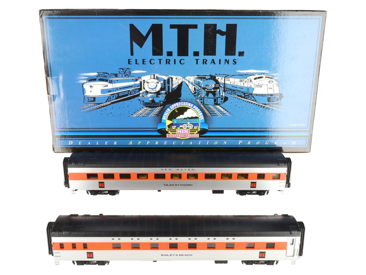 MTH 20-80005B O NH 70' Streamlined Sleeper/Diner Passenger Car Set (Set of 2) EX/Box