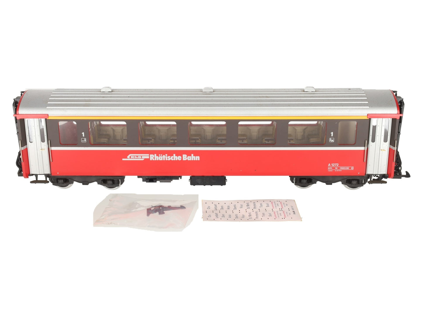 LGB 3067 G Scale Swiss 1st Class Rhatische Bahn Passenger Car (Metal Wheels) VG