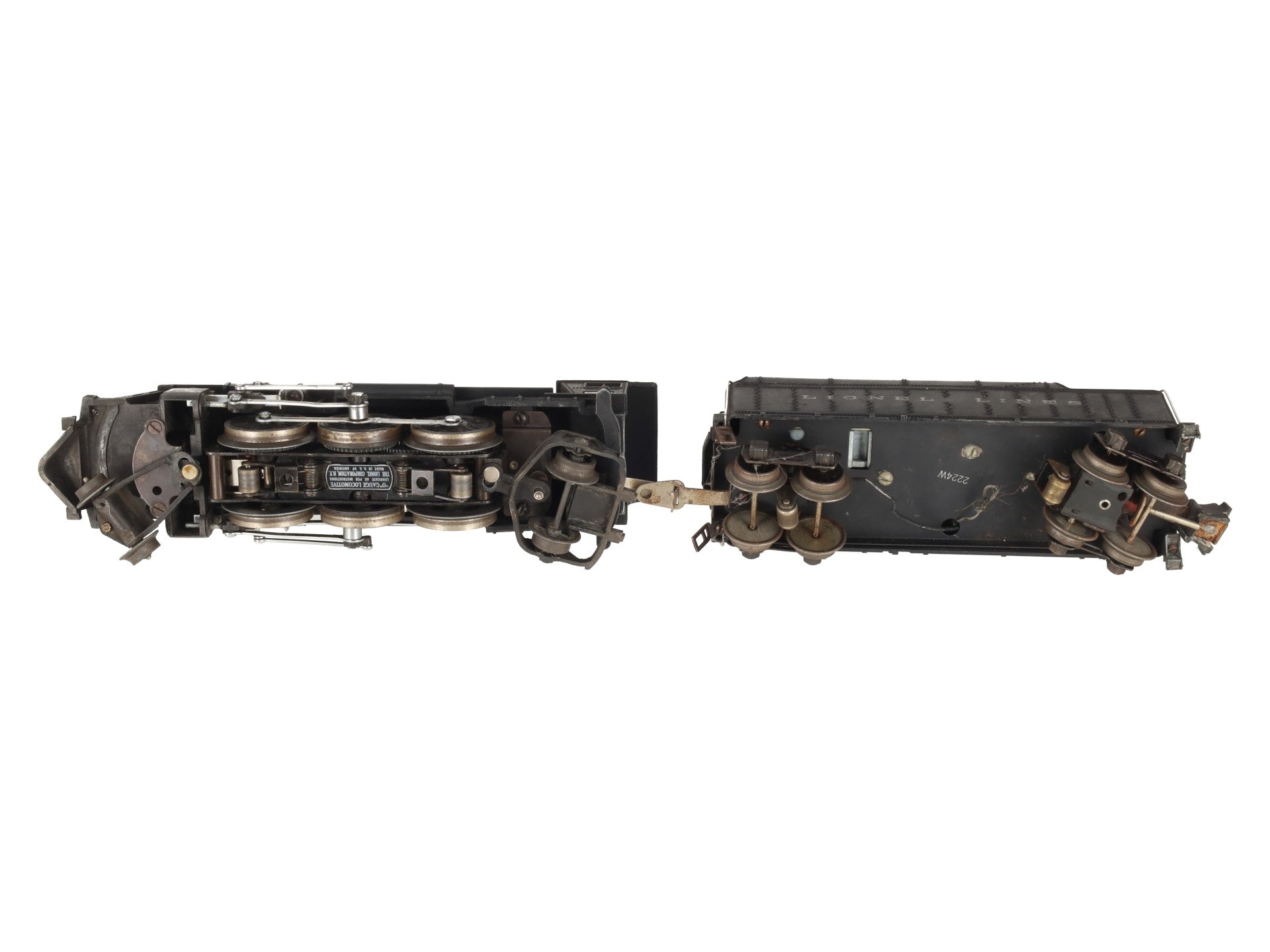Lionel 224E Vintage O Diecast 2-6-2 Steam Locomotive & Tender 2224W VG