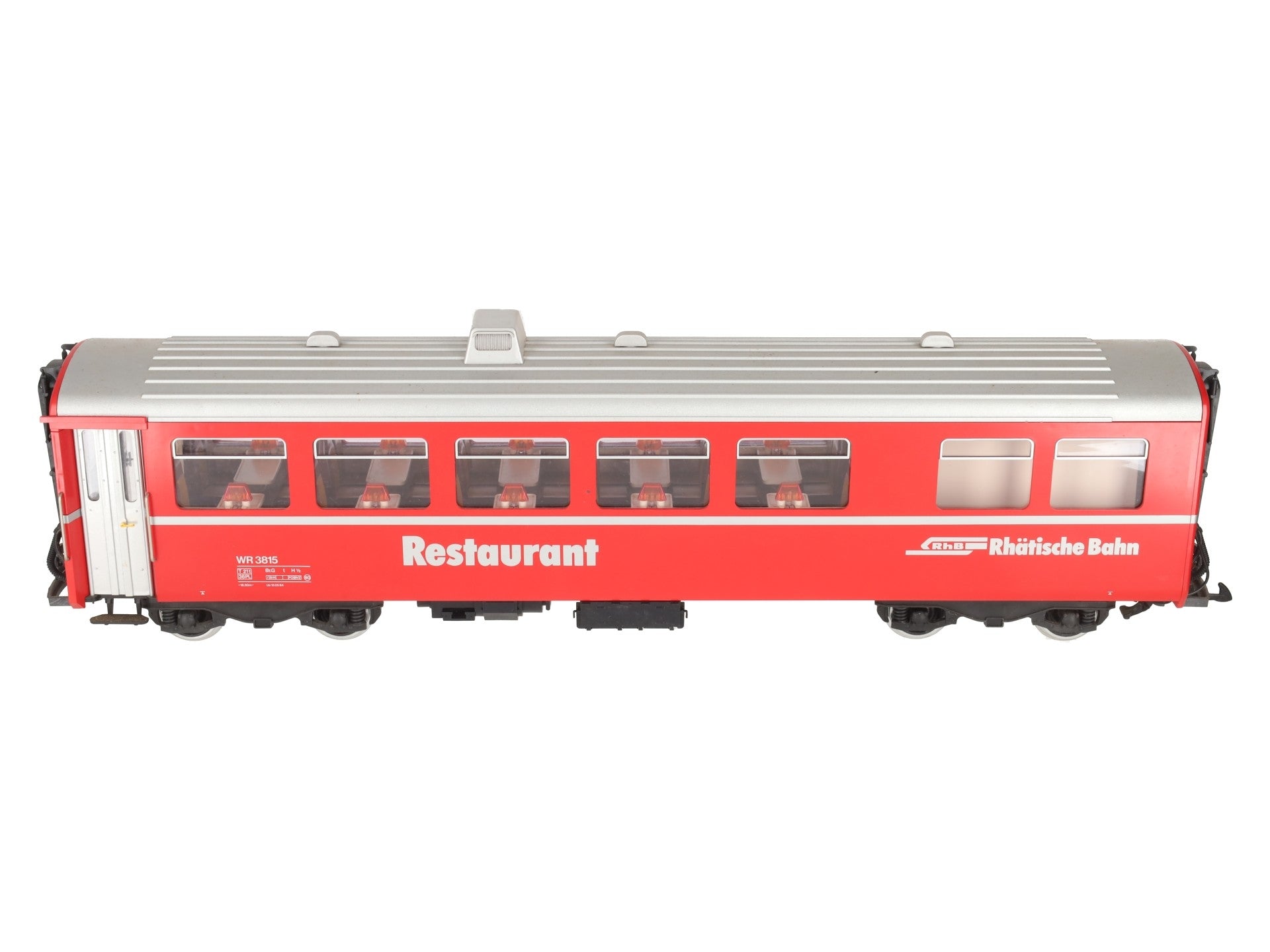 LGB 3068 G Scale RhB Red Restaurant / Diner Car #3815 (Metal Wheels) EX/Box