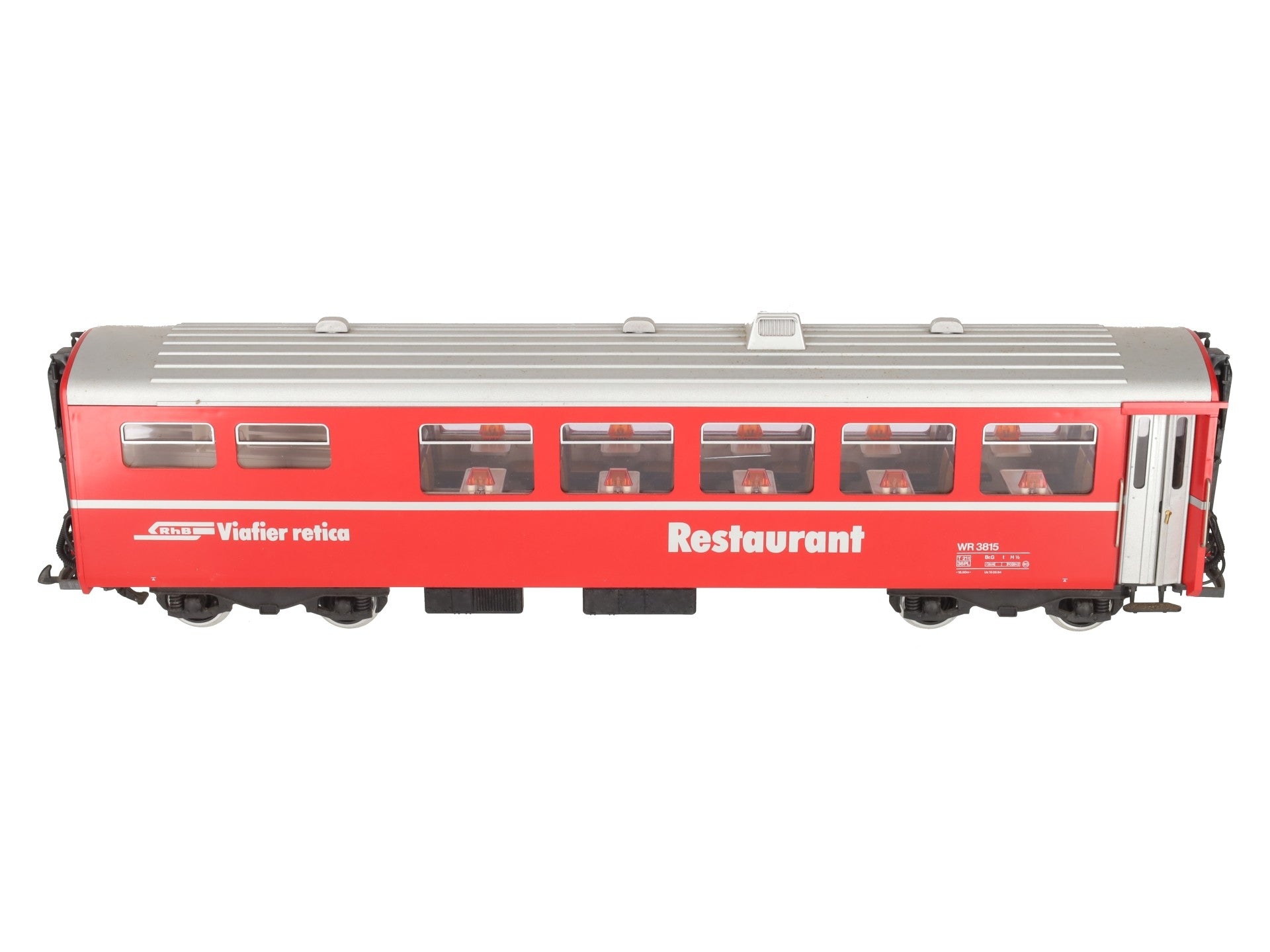 LGB 3068 G Scale RhB Red Restaurant / Diner Car #3815 (Metal Wheels) EX/Box
