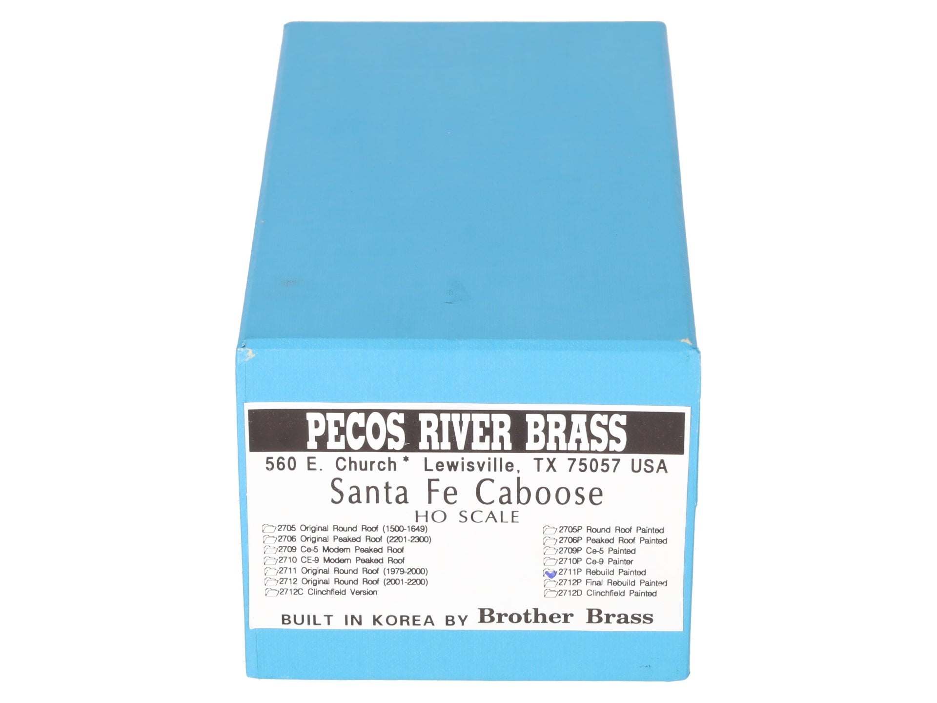 Pecos River Brass 2711P BRASS HO Scale Santa Fe Rebuild Caboose #1980- F/P LN/Box