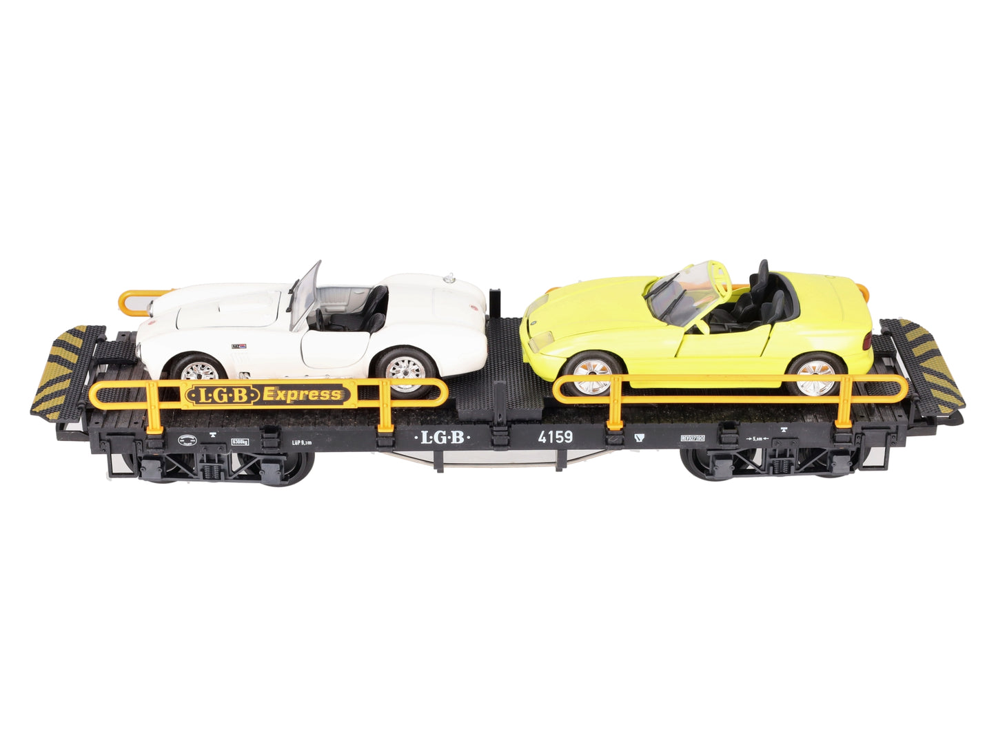 LGB 4159 G Scale Express Flatcar with 2 Automobiles EX/Box