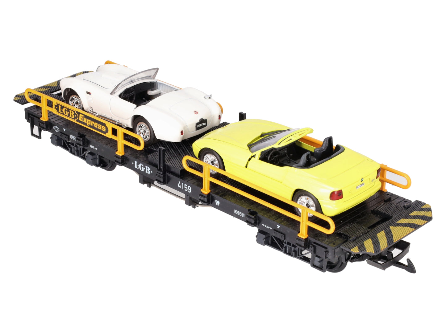 LGB 4159 G Scale Express Flatcar with 2 Automobiles EX/Box