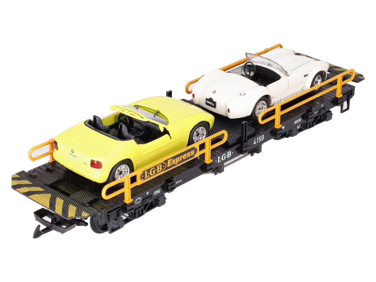 LGB 4159 G Scale Express Flatcar with 2 Automobiles EX/Box