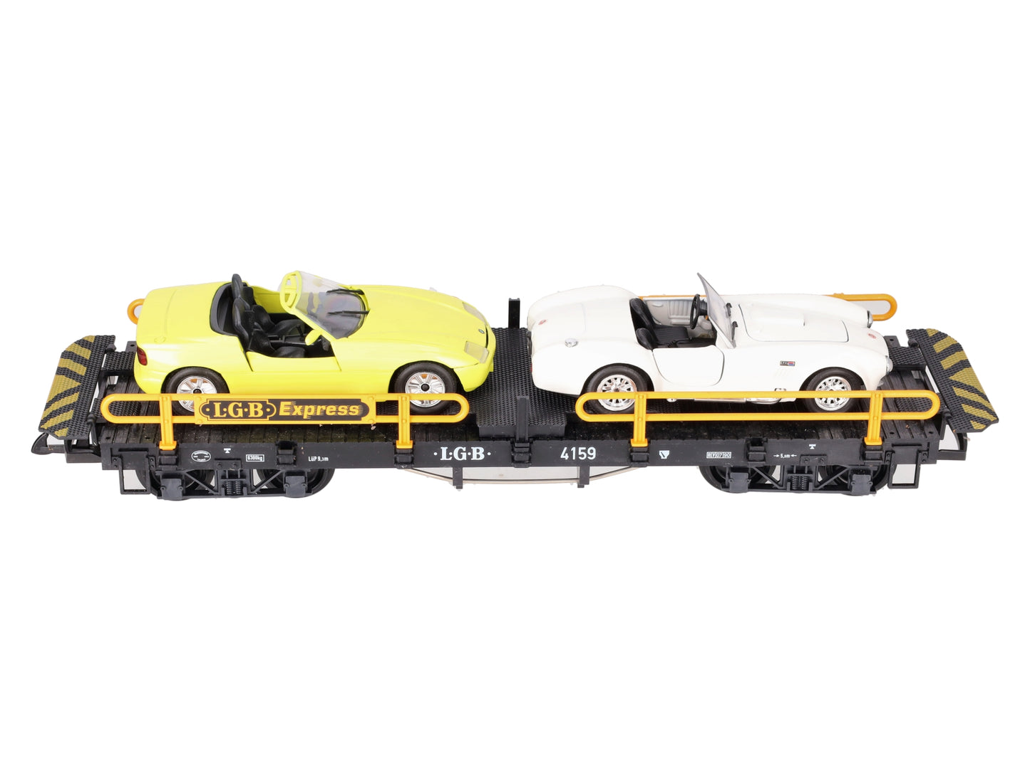 LGB 4159 G Scale Express Flatcar with 2 Automobiles EX/Box