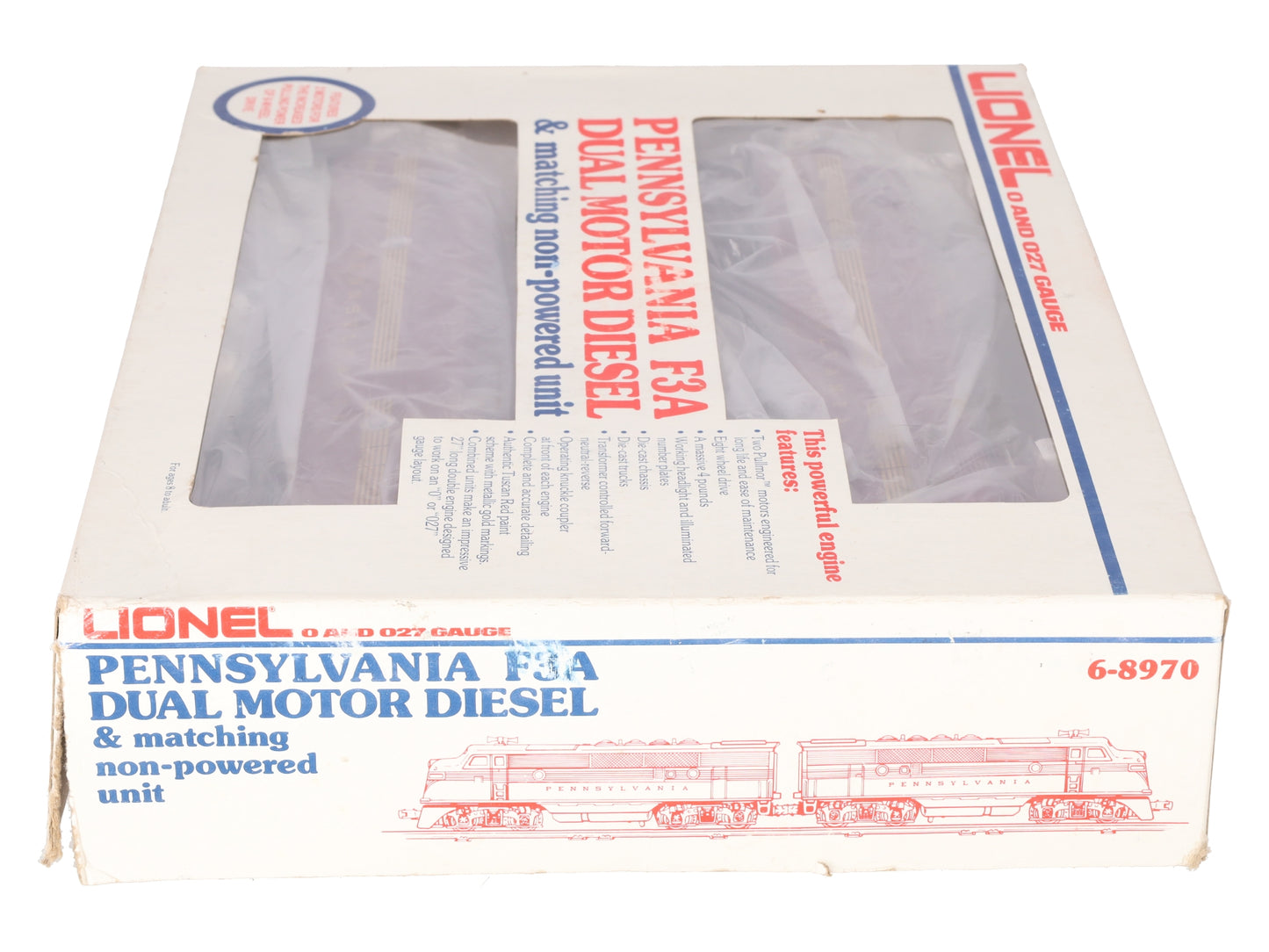 Lionel 6-8970 O Gauge Pennsylvania F3 Tuscan AA Diesel Locomotive Set- 8970/8971 EX/Box