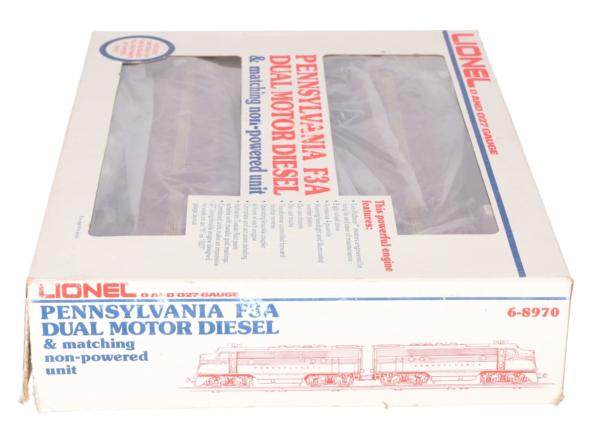 Lionel 6-8970 O Gauge Pennsylvania F3 Tuscan AA Diesel Locomotive Set- 8970/8971 EX/Box