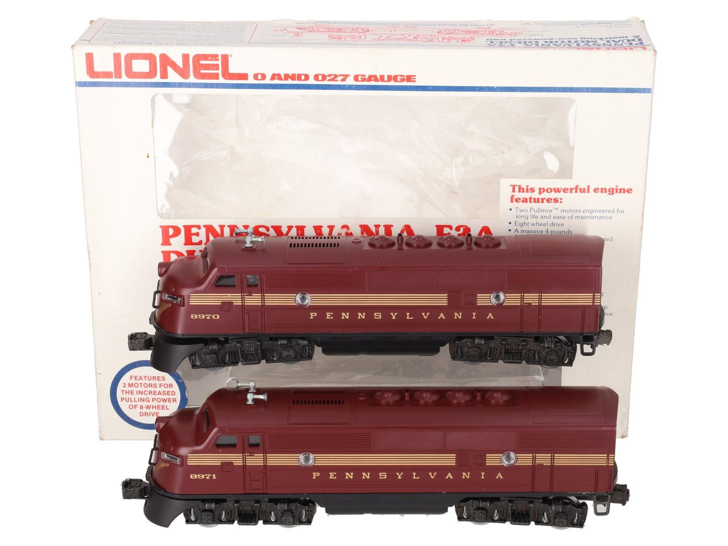 Lionel 6-8970 O Gauge Pennsylvania F3 Tuscan AA Diesel Locomotive Set- 8970/8971 EX/Box