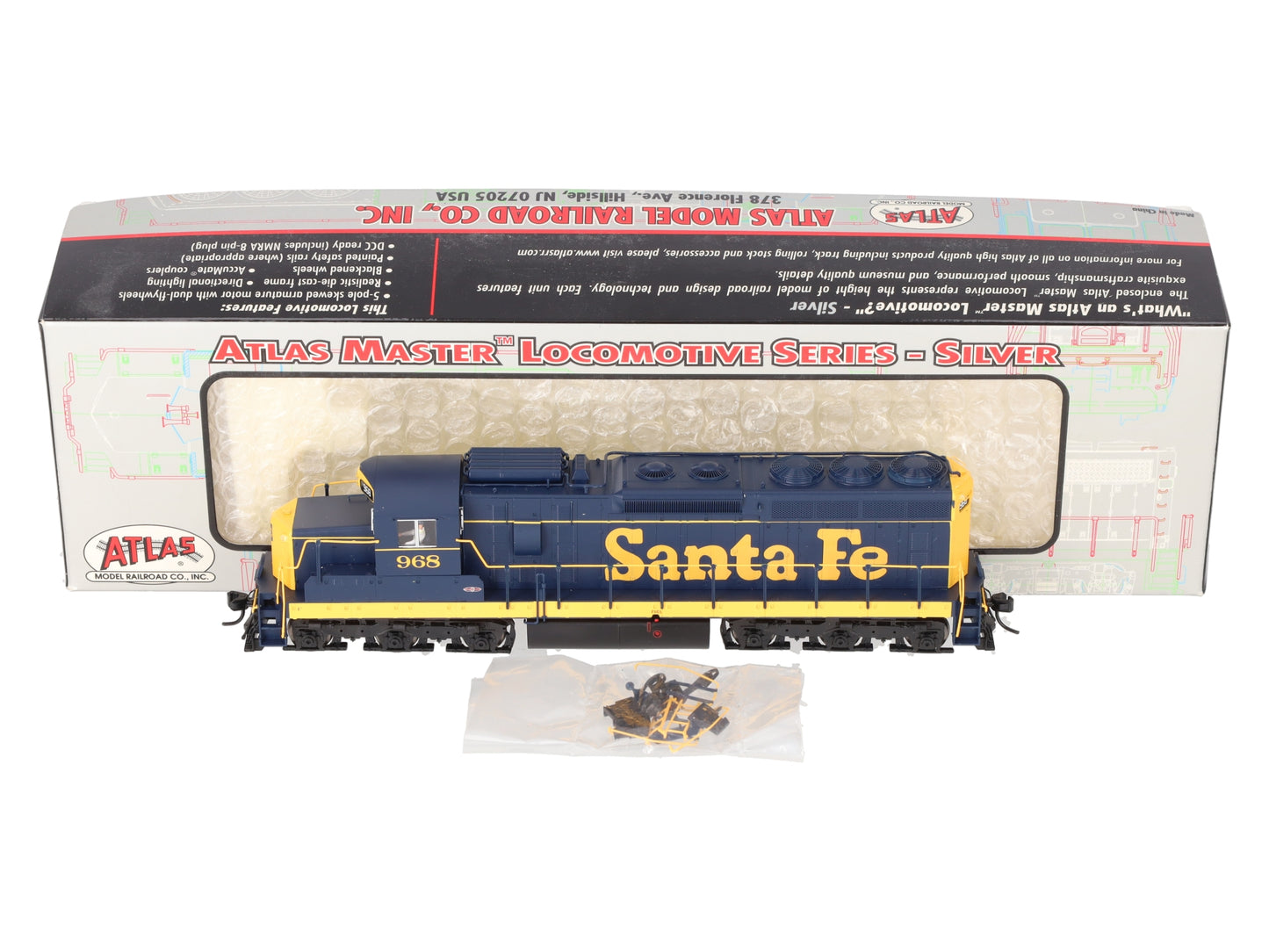 Atlas 7508 HO Scale Santa Fe EMD SD24 Diesel #968 w/DCC LN/Box
