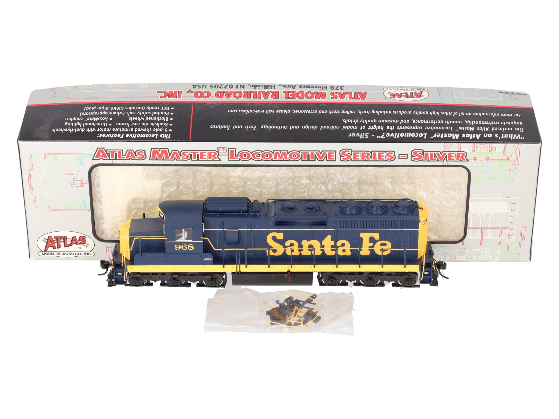 Atlas 7508 HO Scale Santa Fe EMD SD24 Diesel #968 w/DCC LN/Box