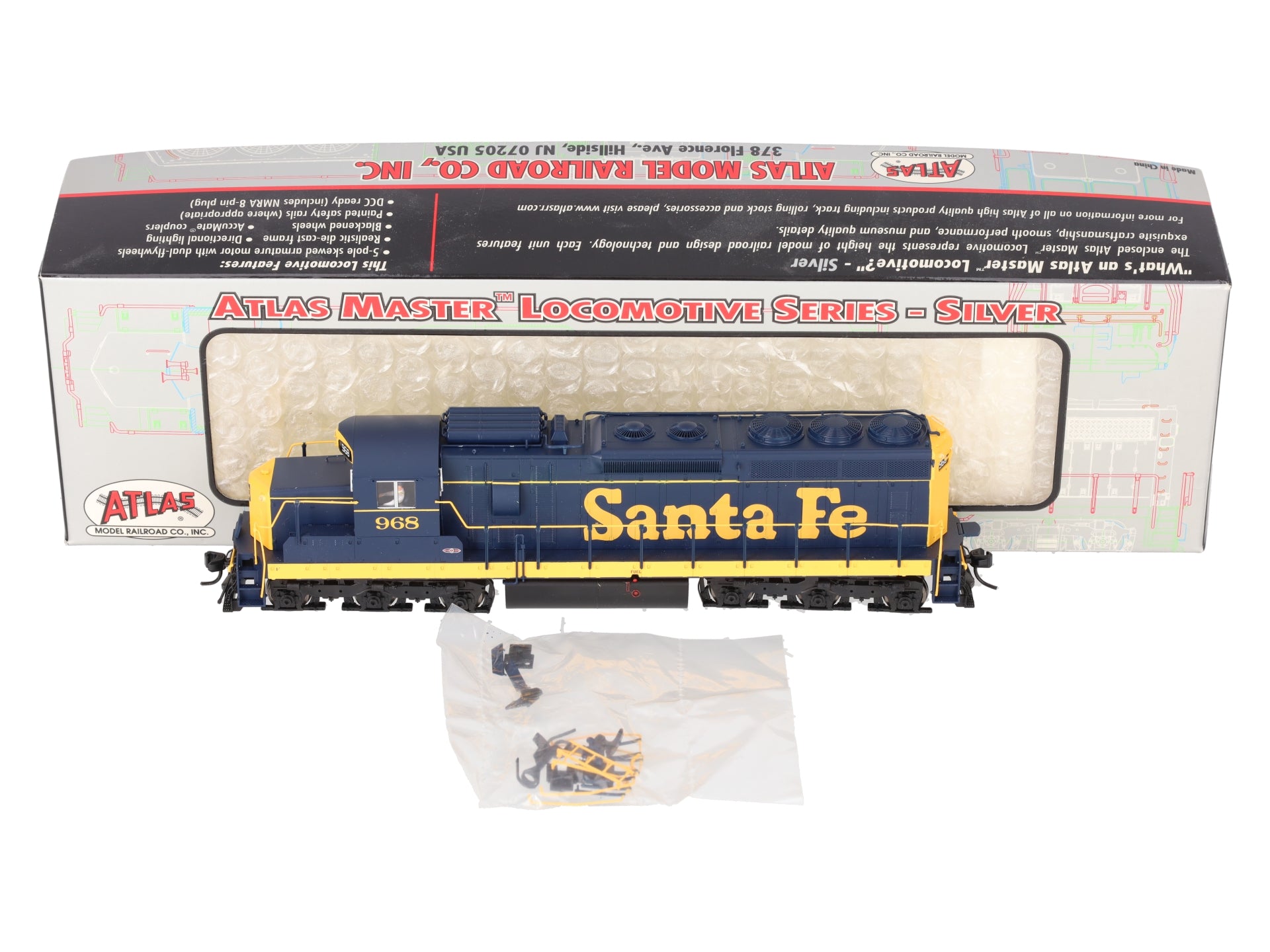 Atlas 7508 HO Scale Santa Fe EMD SD24 Diesel #968 w/DCC LN/Box