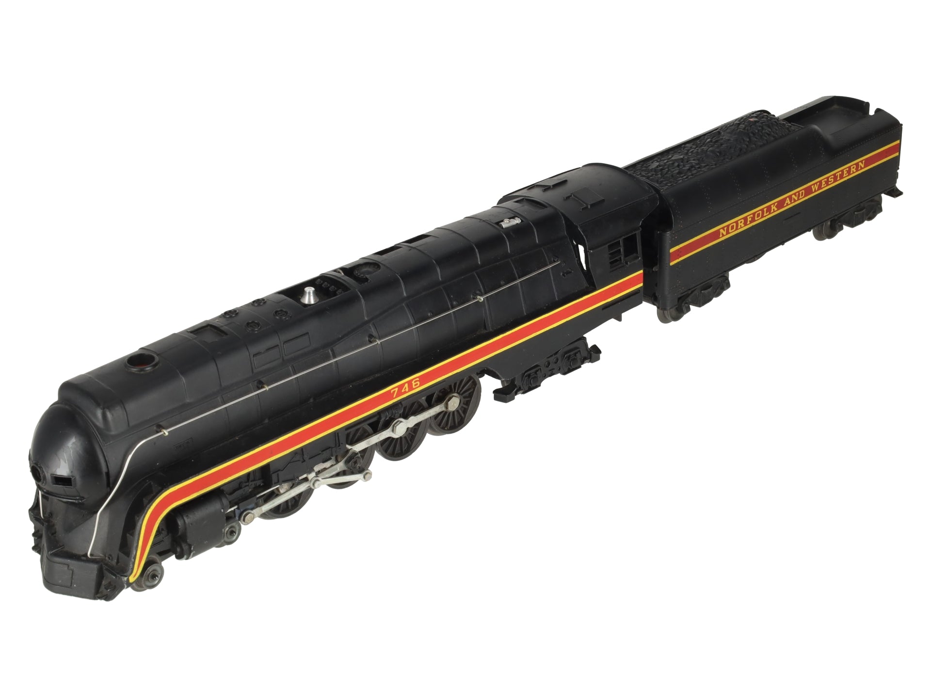 Lionel 746 Vintage O N&W J Class 4-8-4 Steam Locomotive & Tender w/ Long Stripe VG/Box