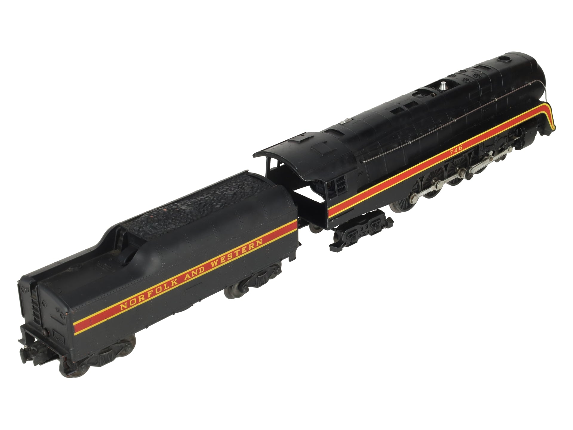 Lionel 746 Vintage O N&W J Class 4-8-4 Steam Locomotive & Tender w/ Long Stripe VG/Box