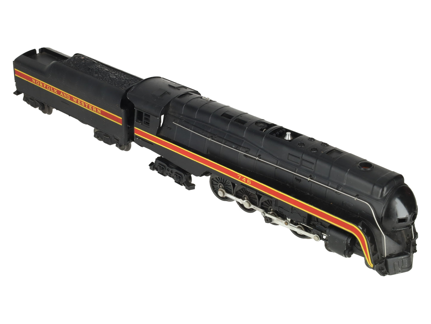 Lionel 746 Vintage O N&W J Class 4-8-4 Steam Locomotive & Tender w/ Long Stripe VG/Box