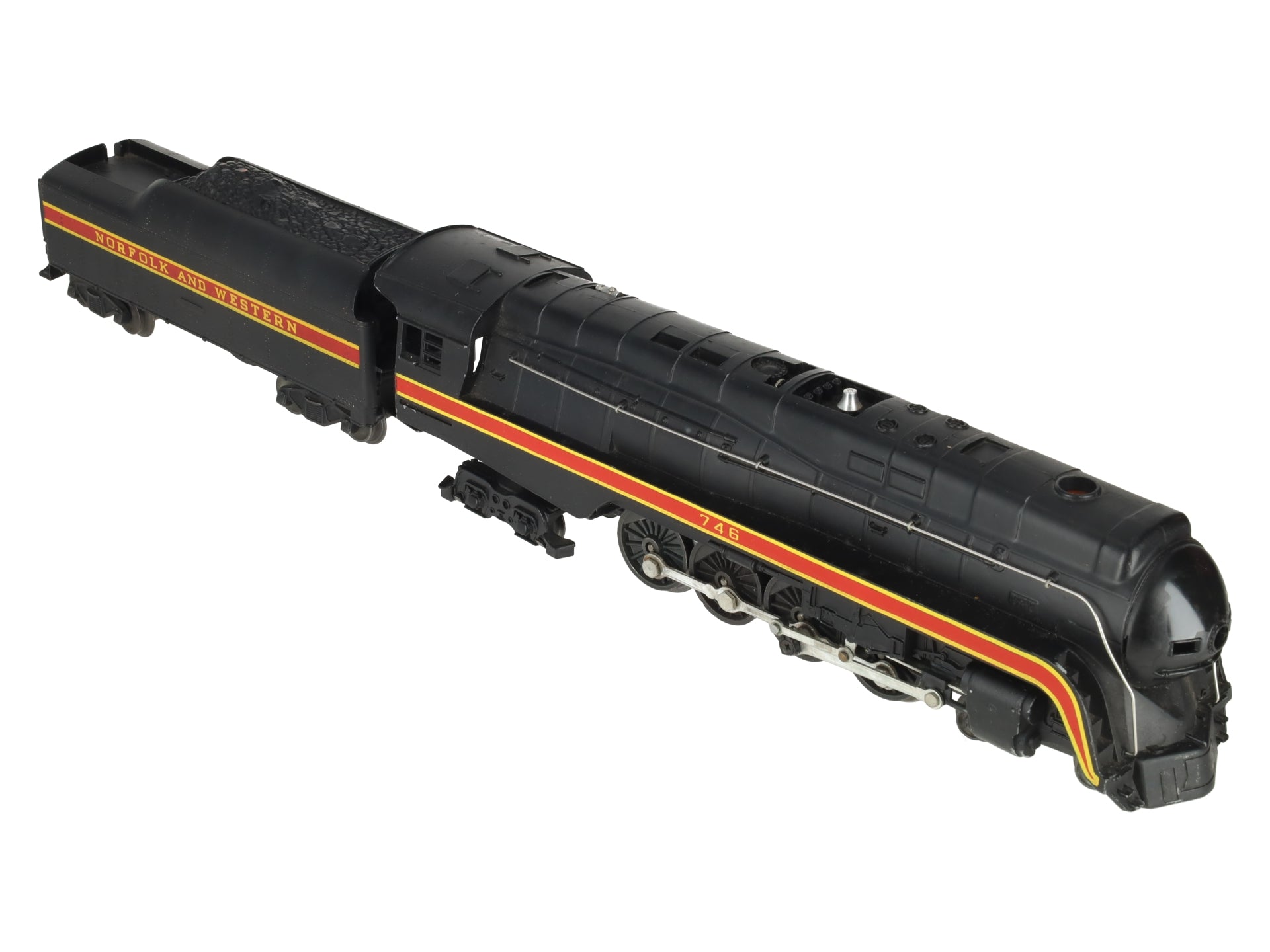 Lionel 746 Vintage O N&W J Class 4-8-4 Steam Locomotive & Tender w/ Long Stripe VG/Box