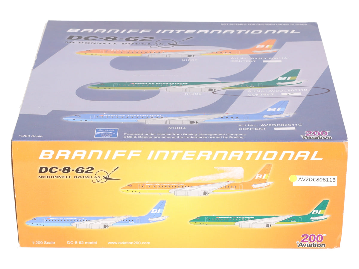 Aviation 200 AV2DC80611B 1:200 Braniff International DC-8-62 McDonnell Douglas