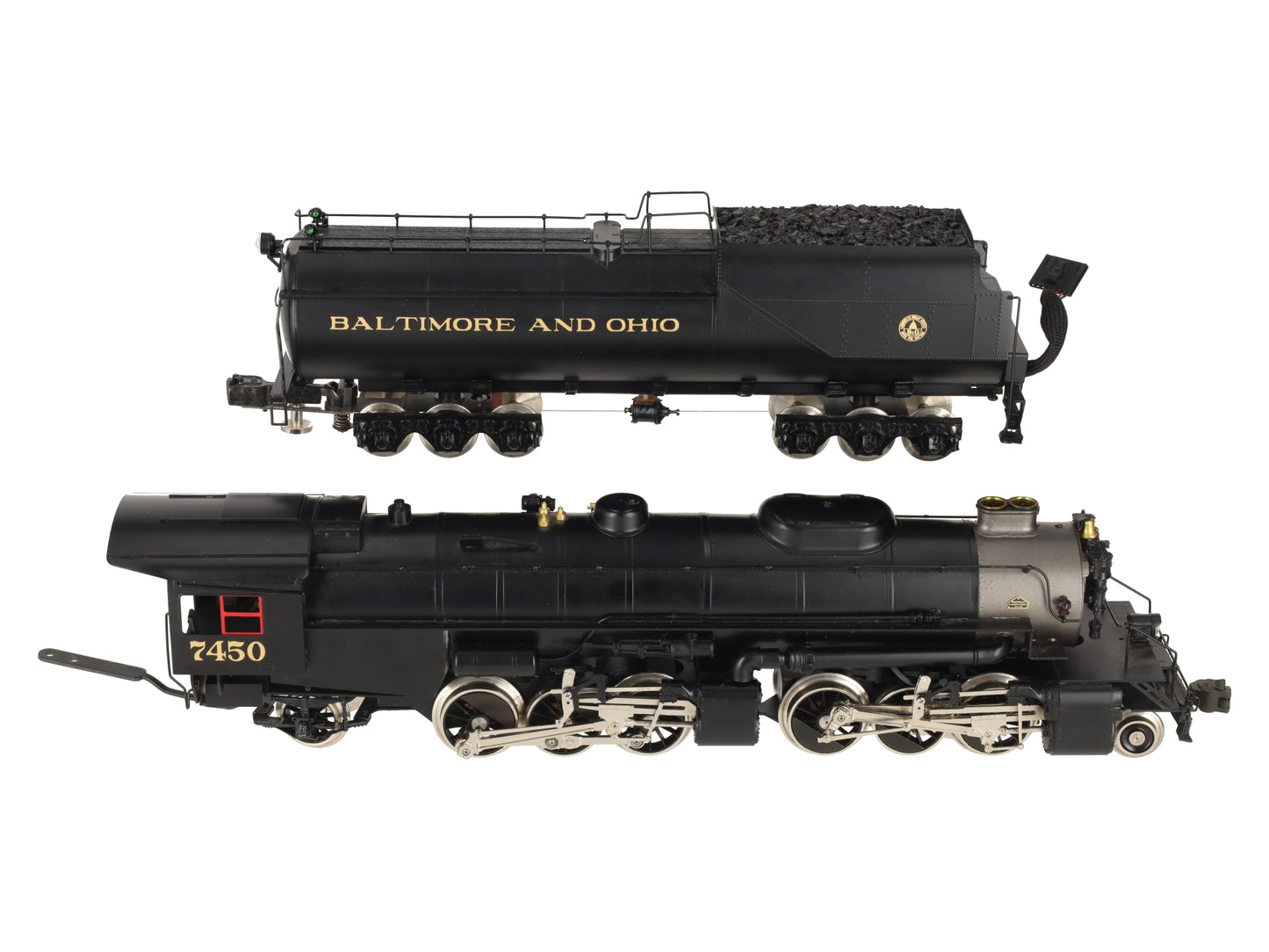 Right-of-Way 5001 O Scale BRASS B&O KK2 2-6-6-2 Steam Locomotive & Tender #7450 EX/Box