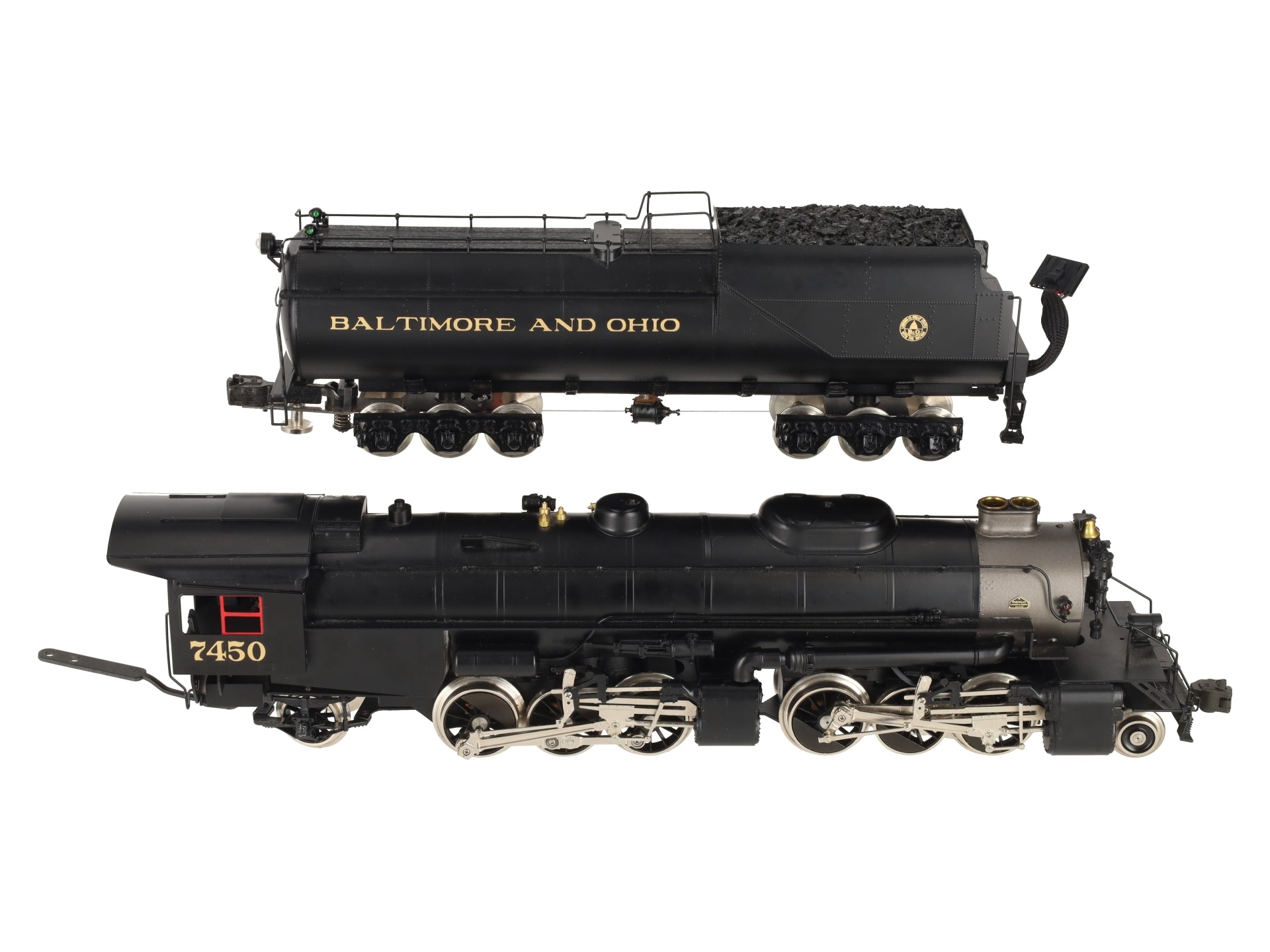 Right-of-Way 5001 O Scale BRASS B&O KK2 2-6-6-2 Steam Locomotive & Tender #7450 EX/Box