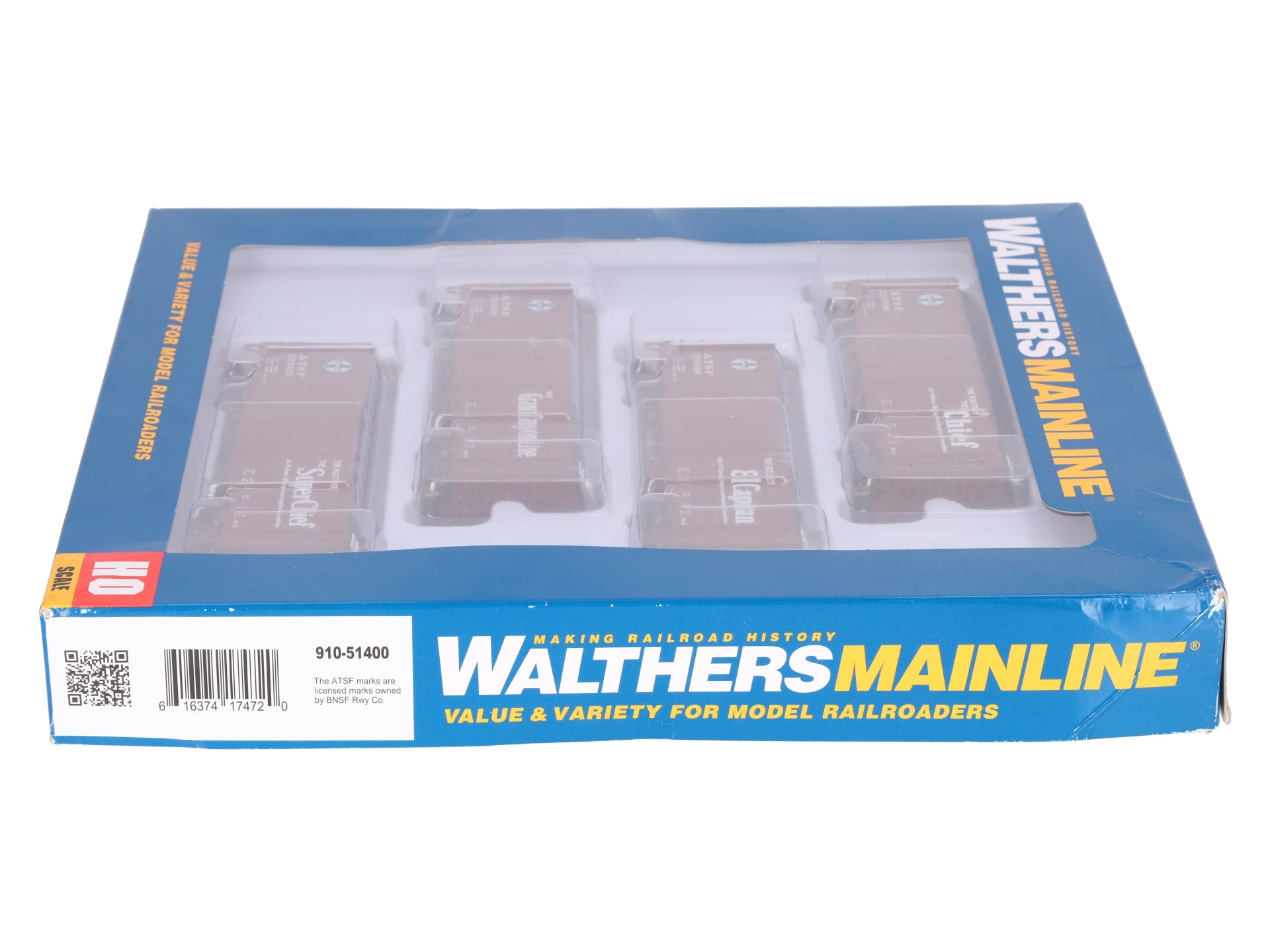 Walthers 910-51400 HO Atchison Topeka Santa Fe Slogan 40' PS-1 Boxcar (Set of 4) LN/Box
