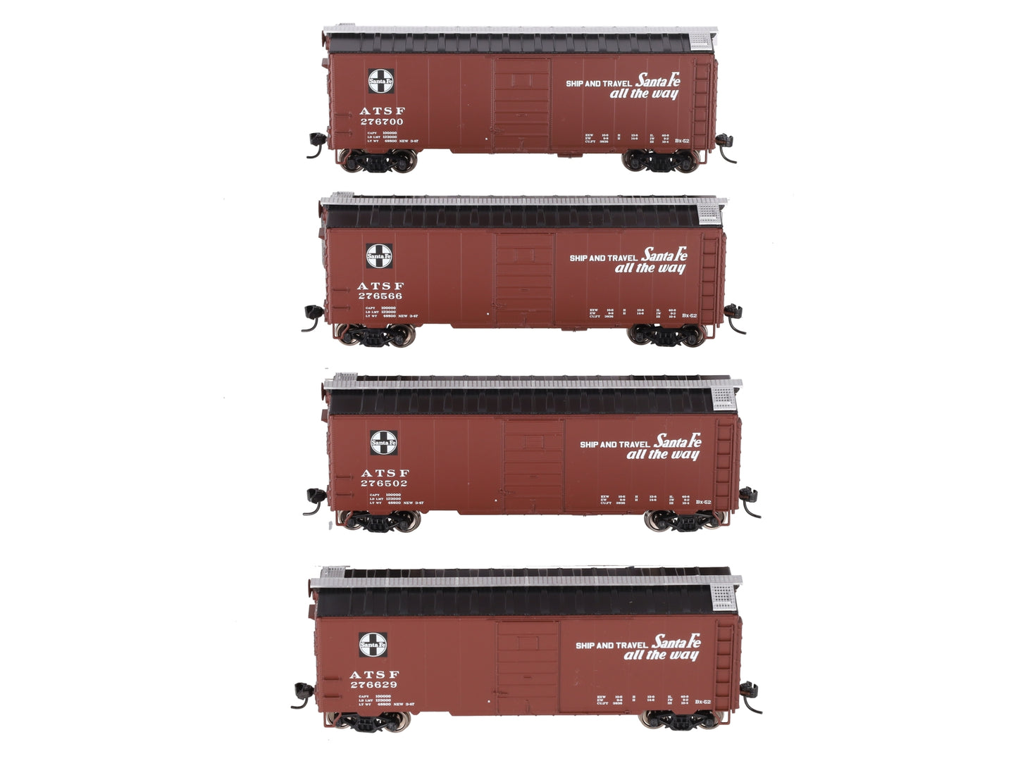 Walthers 910-51400 HO Atchison Topeka Santa Fe Slogan 40' PS-1 Boxcar (Set of 4) LN/Box