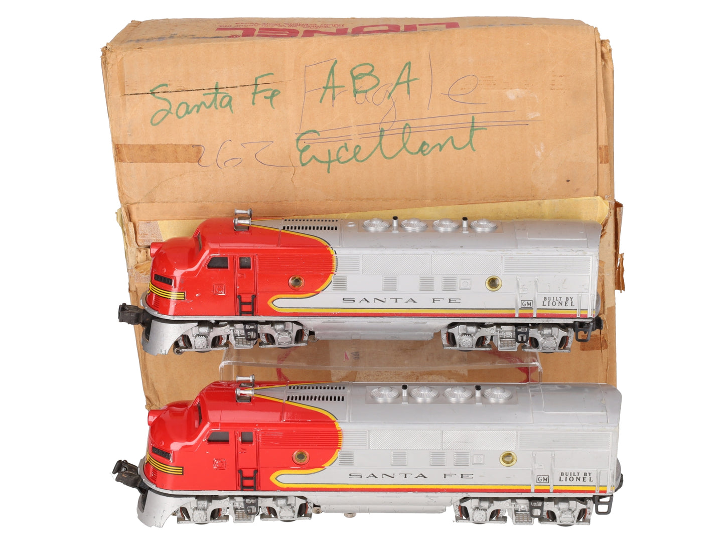 Lionel 2353 Vintage O Santa Fe F-3 AB Diesel Locomotive Set VG