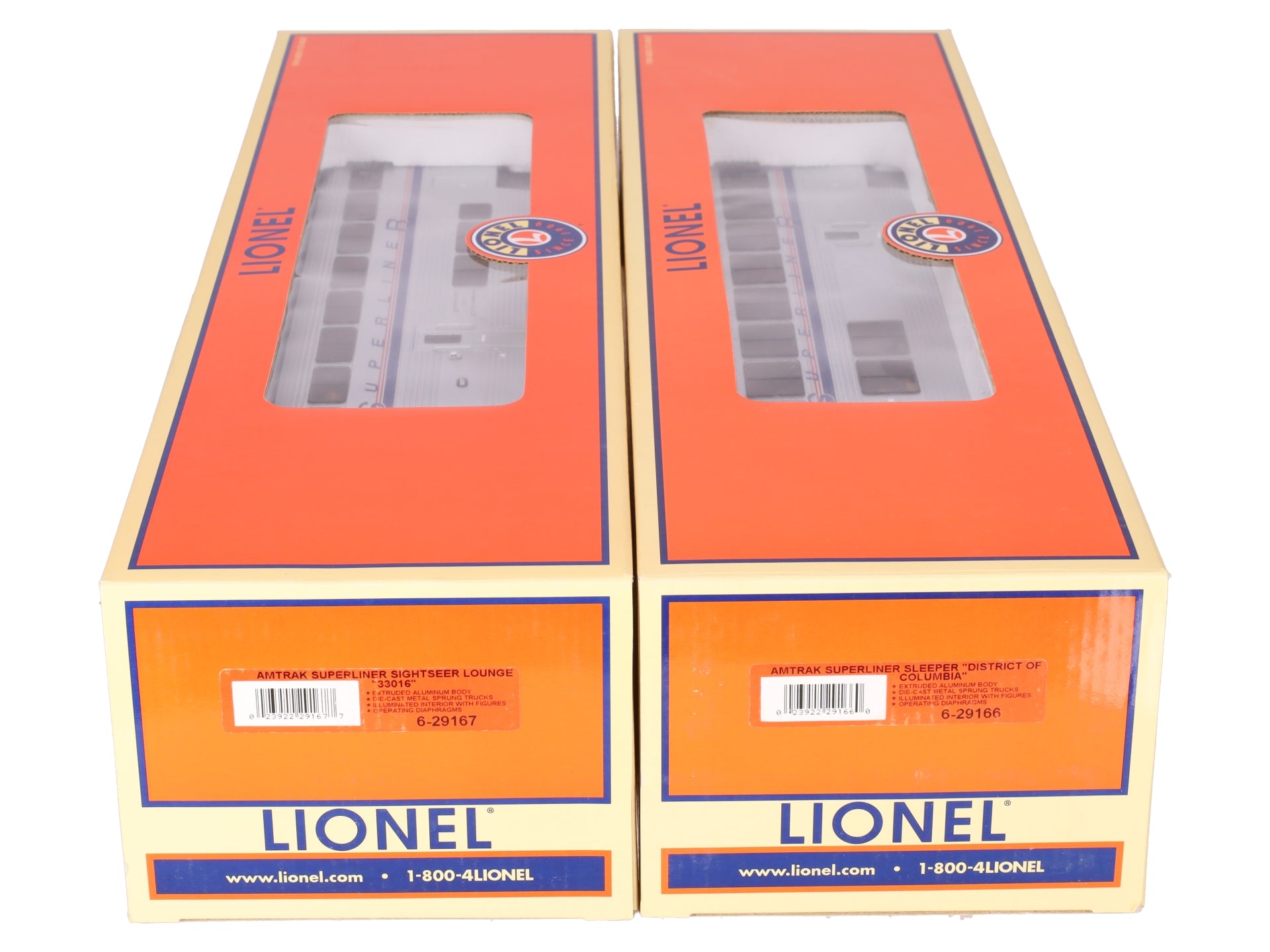 Lionel 6-29165 O Amtrak Superliner Passenger Set (Pack of 2) EX/Box