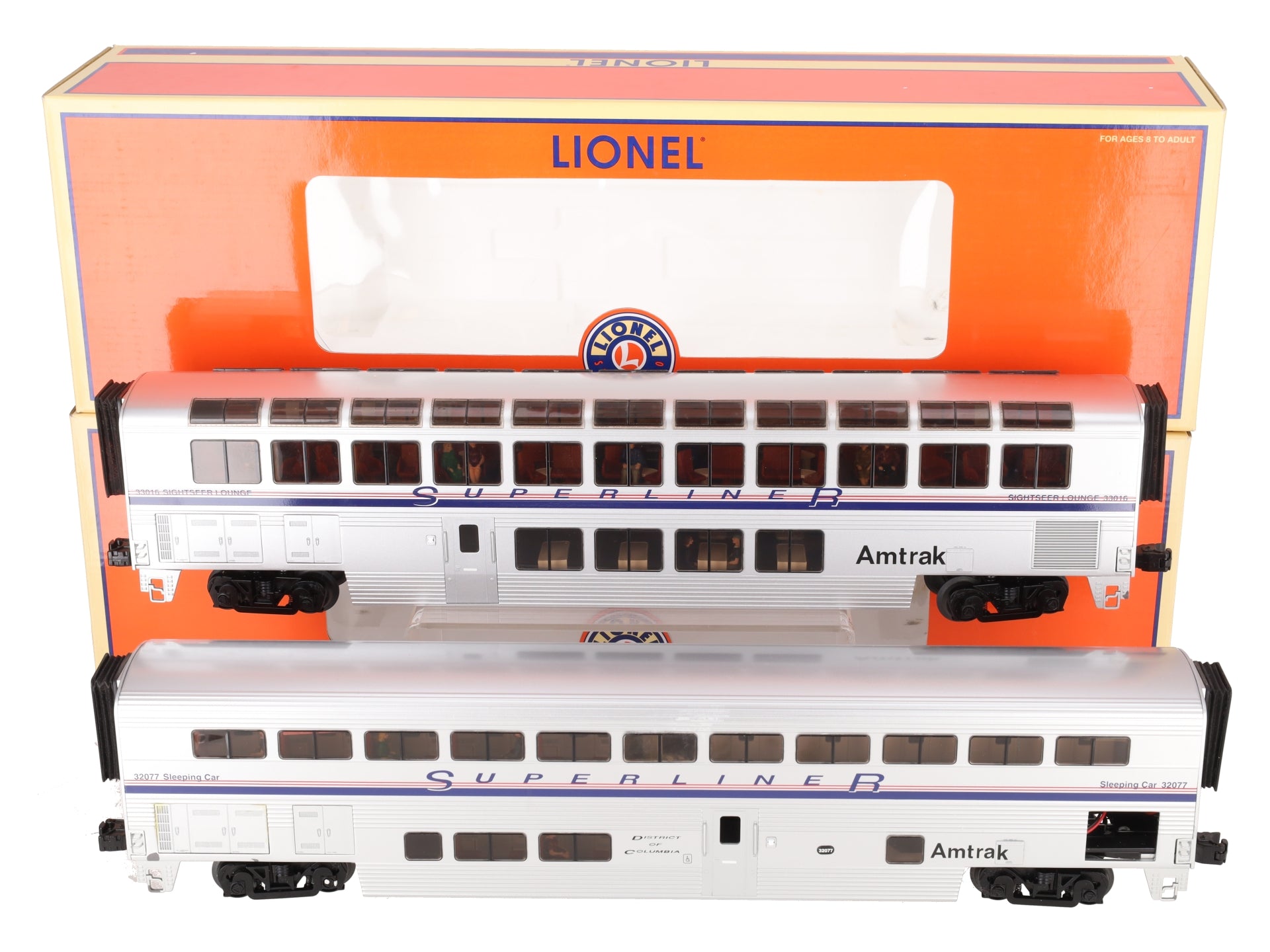 Lionel 6-29165 O Amtrak Superliner Passenger Set (Pack of 2) EX/Box