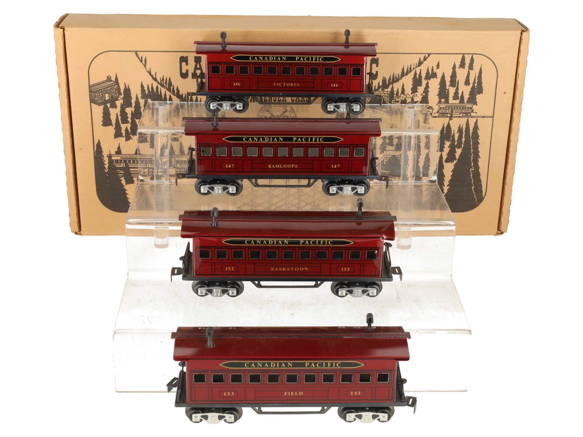 Marx 51931 O Gauge Canadian Pacific Passenger Cars (Set of 4) VG/Box
