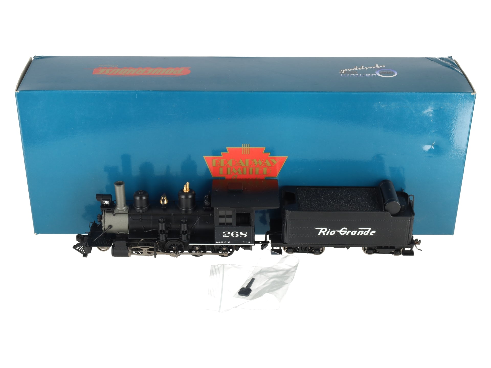 Broadway Limited 908 On30 Scale Rio Grande D&RGW C-16 2-8-0 Steam Loco & Tender/Box