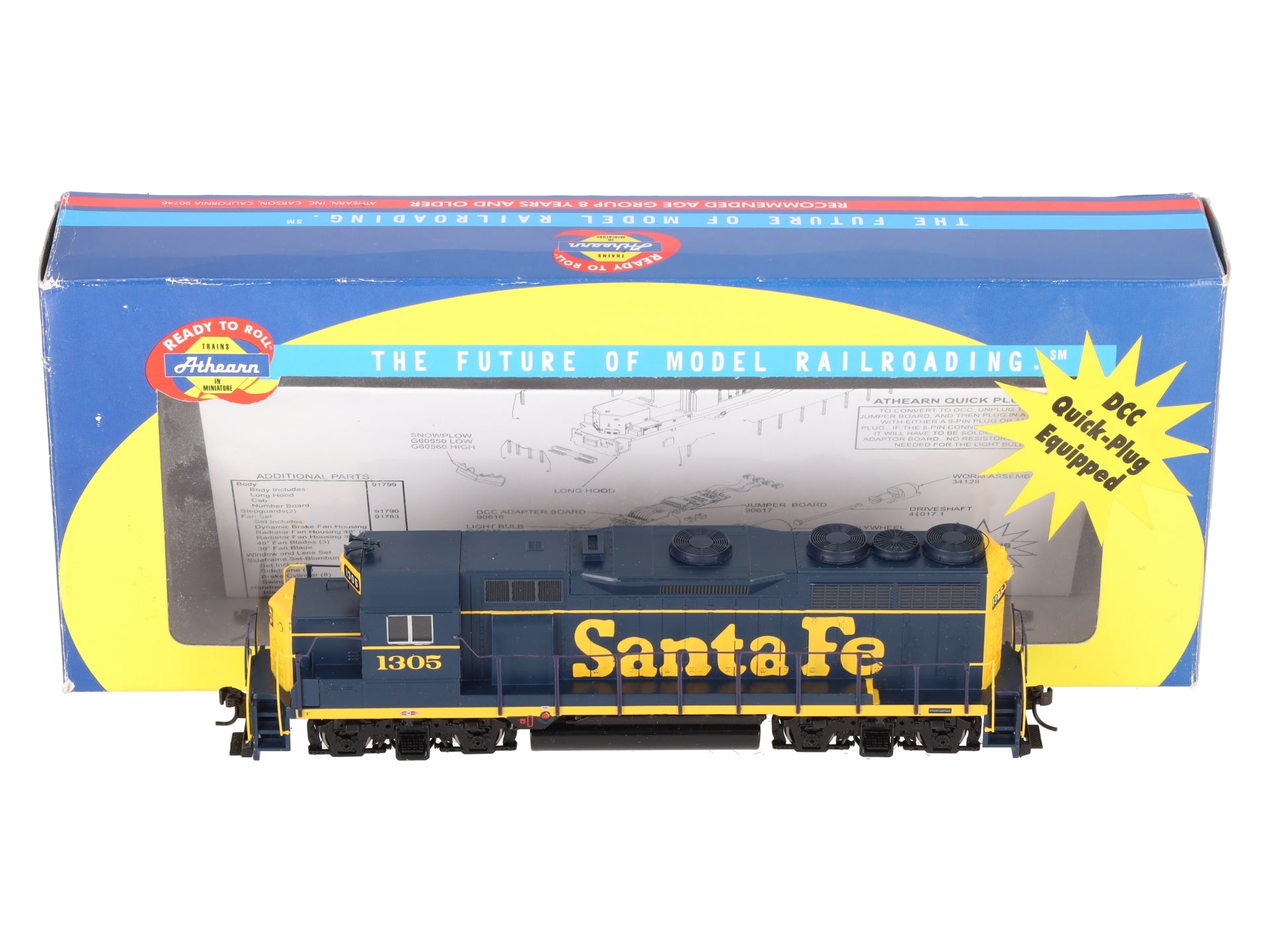 Athearn 91701 HO Scale Santa Fe EMD GP35 Diesel Locomotive #1305 EX/Box