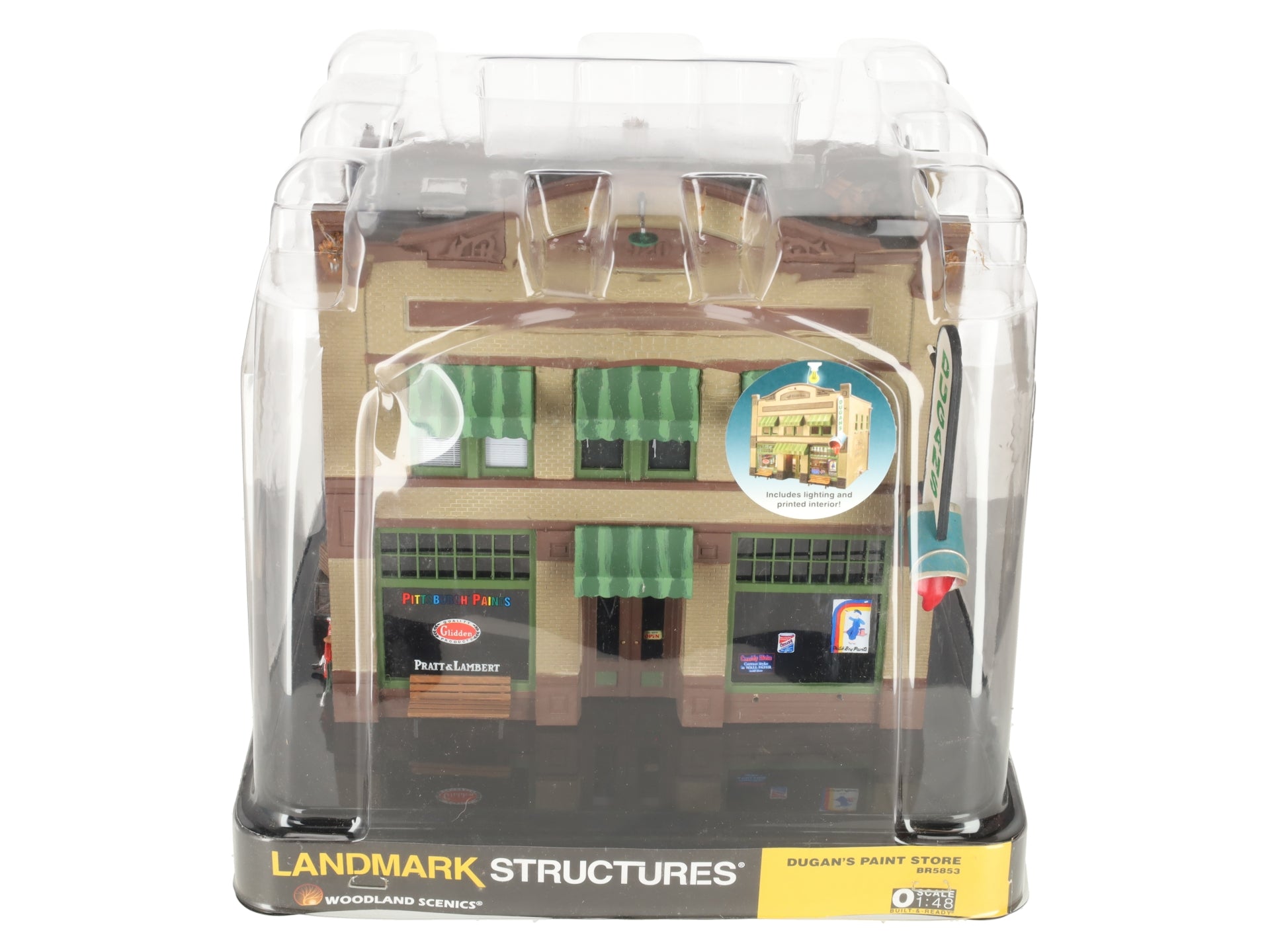Woodland Scenics BR5853 O Scale Built-&-Ready Dugan's Paint Store Building EX/Box