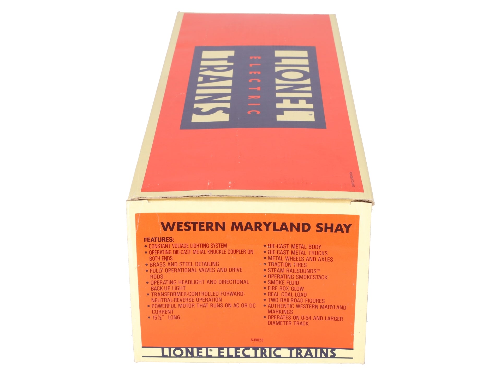 Lionel 6-18023 O Gauge Western Maryland Shay Steam Locomotive #6 EX/Box