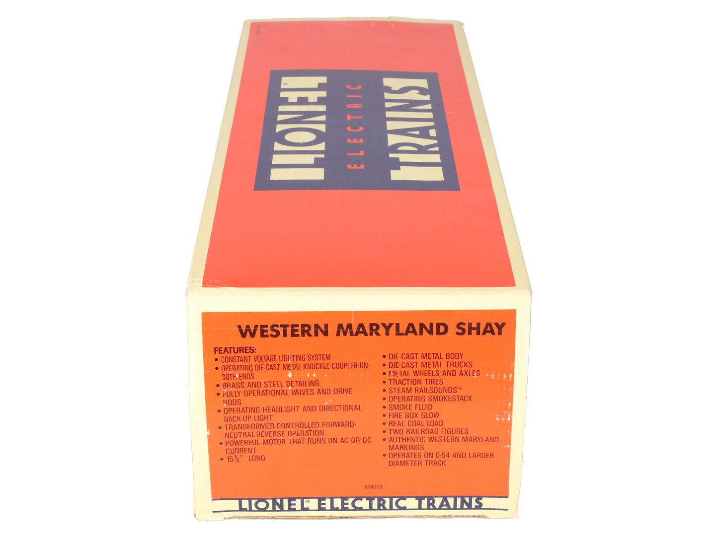 Lionel 6-18023 O Gauge Western Maryland Shay Steam Locomotive #6 EX/Box