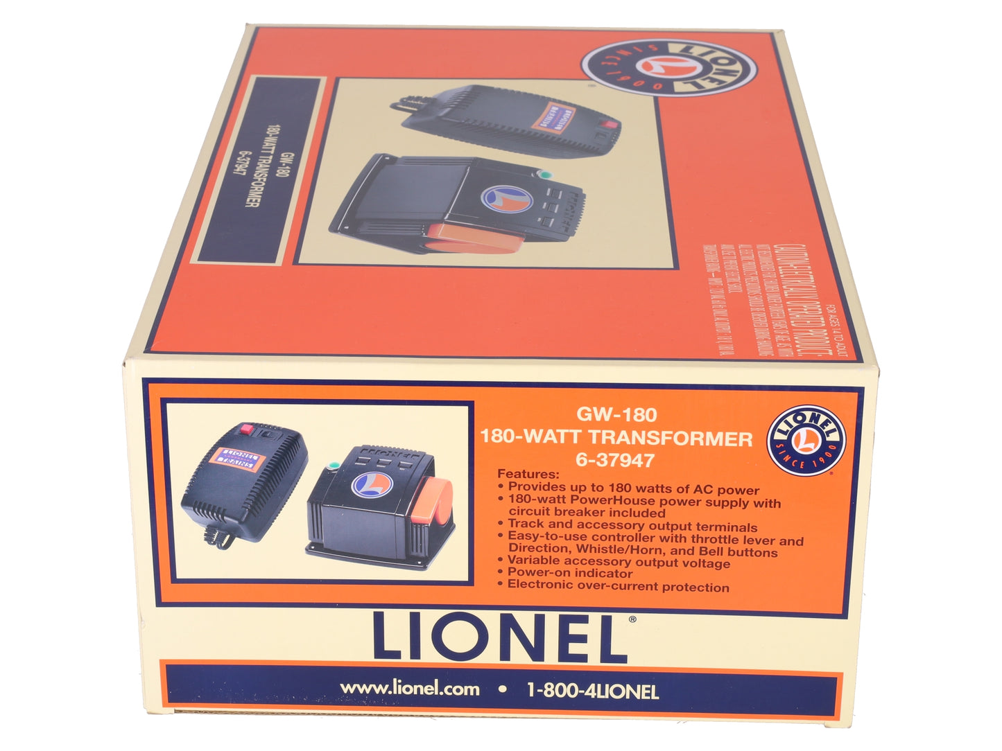 Lionel 6-37947 O Gauge GW-180 180 Watt Transformer EX/Box