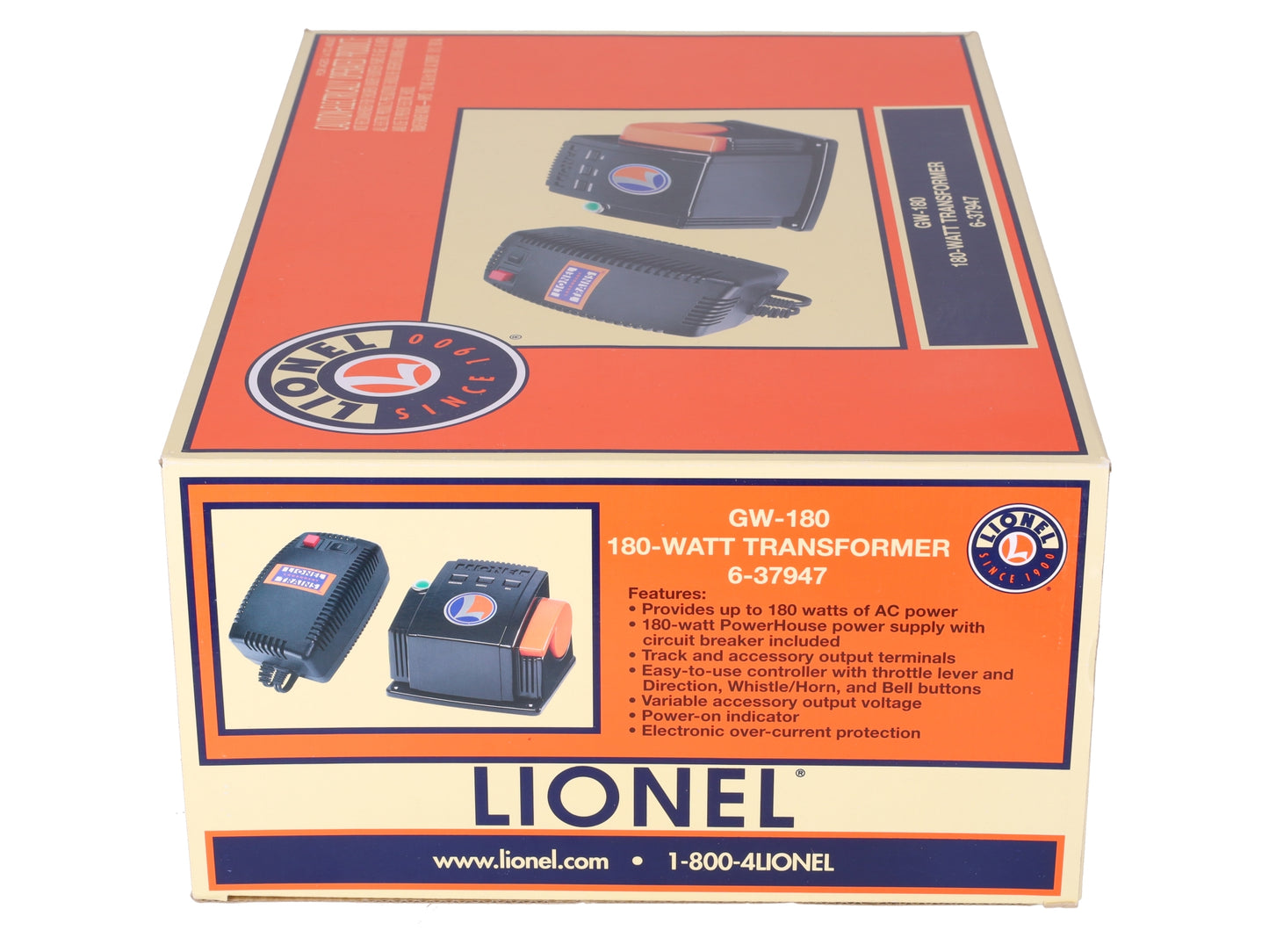 Lionel 6-37947 O Gauge GW-180 180 Watt Transformer EX/Box